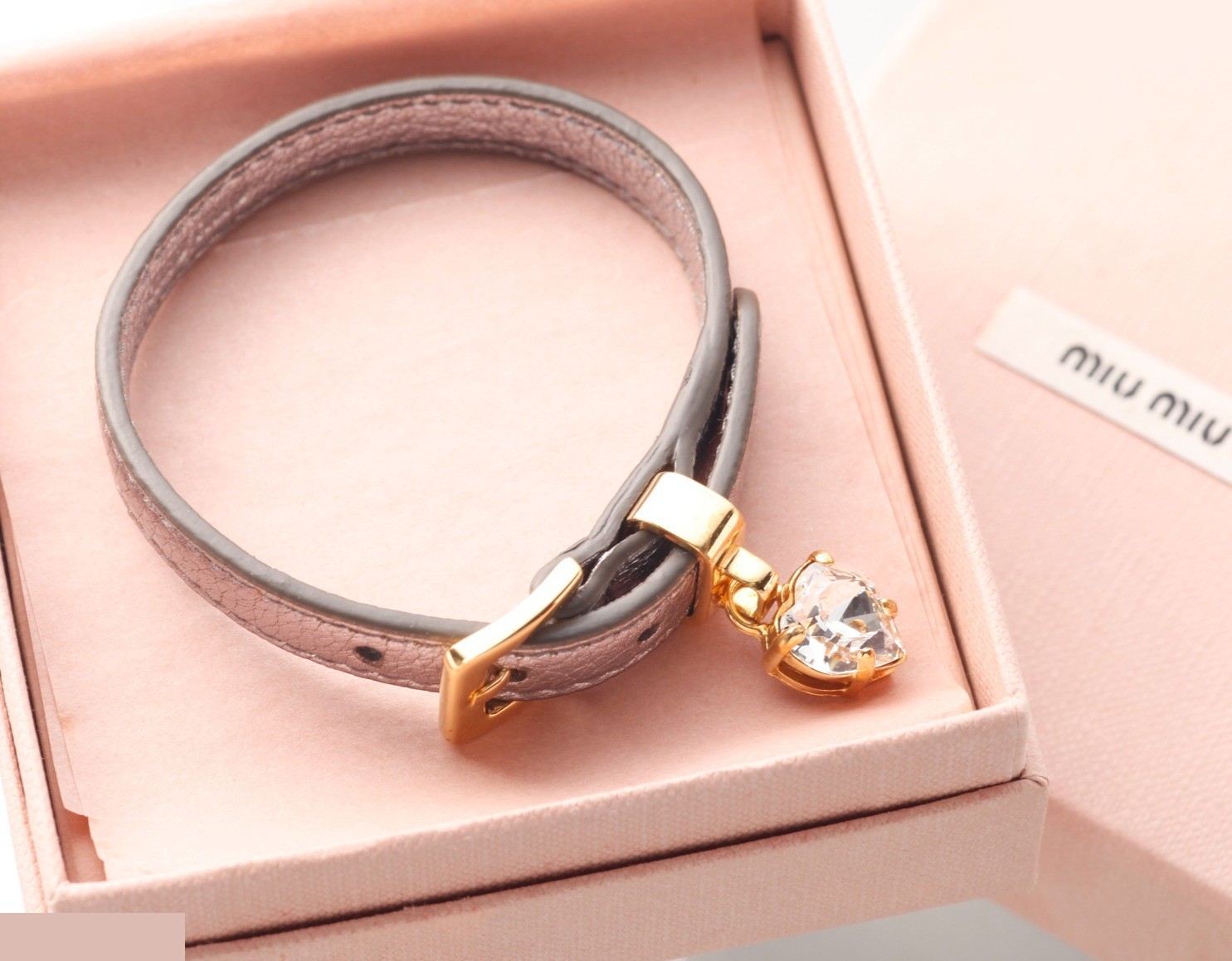Heartstone Bracelet/Bangle (Leather/Fabric) Wrist circumference approximately 18cm — view 2