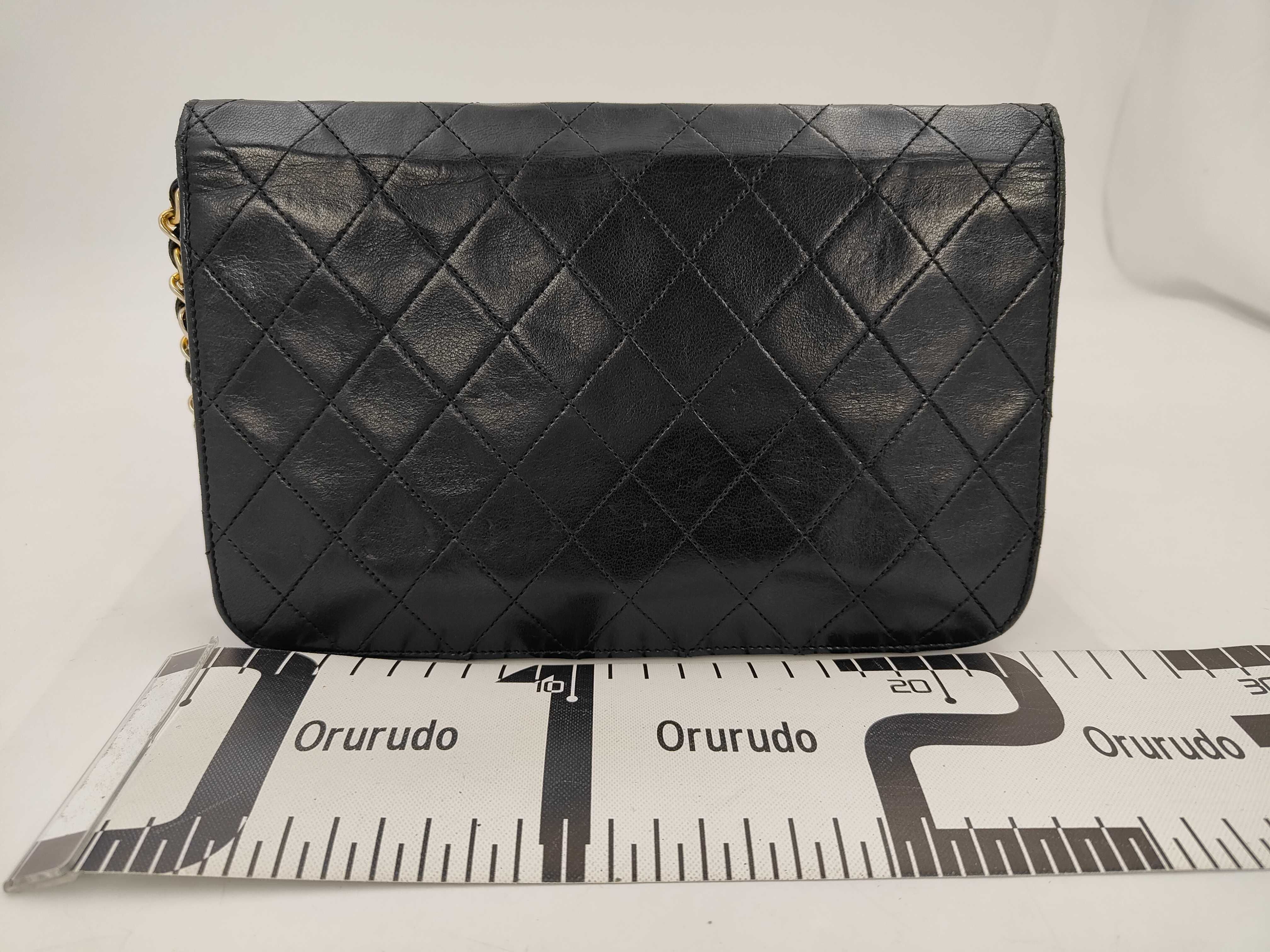 Matelassé Full Flap Chain Shoulder Bag, Lambskin, Black, Serial Number 8 — view 2