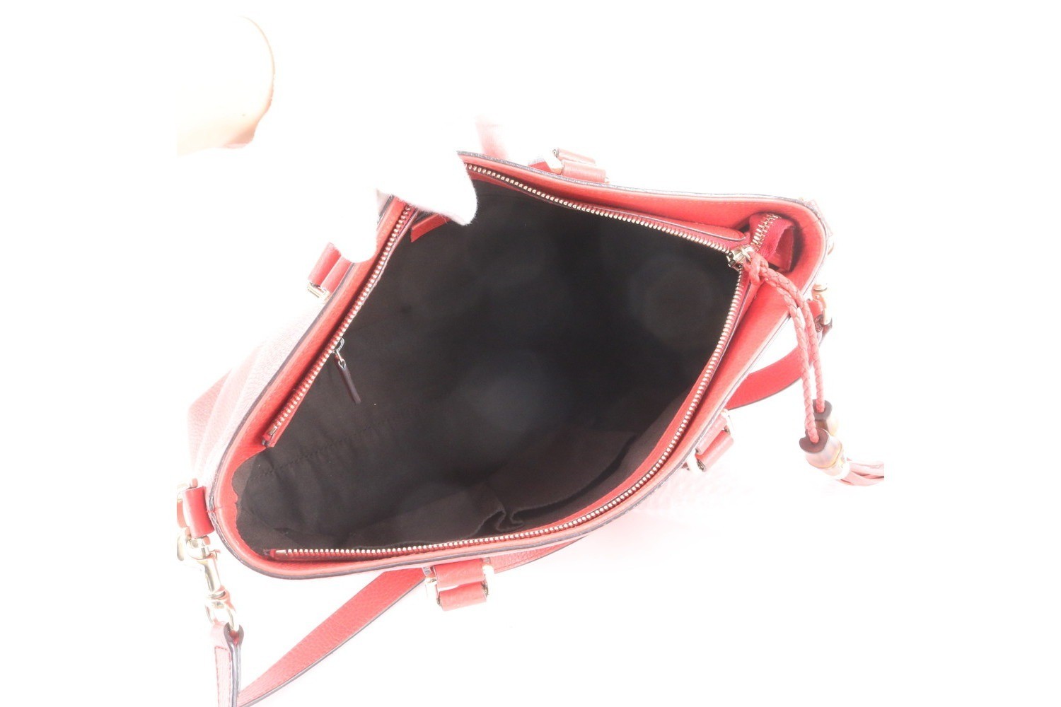 Bamboo Tassel 365346 Leather 2-Way Shoulder Bag — view 8