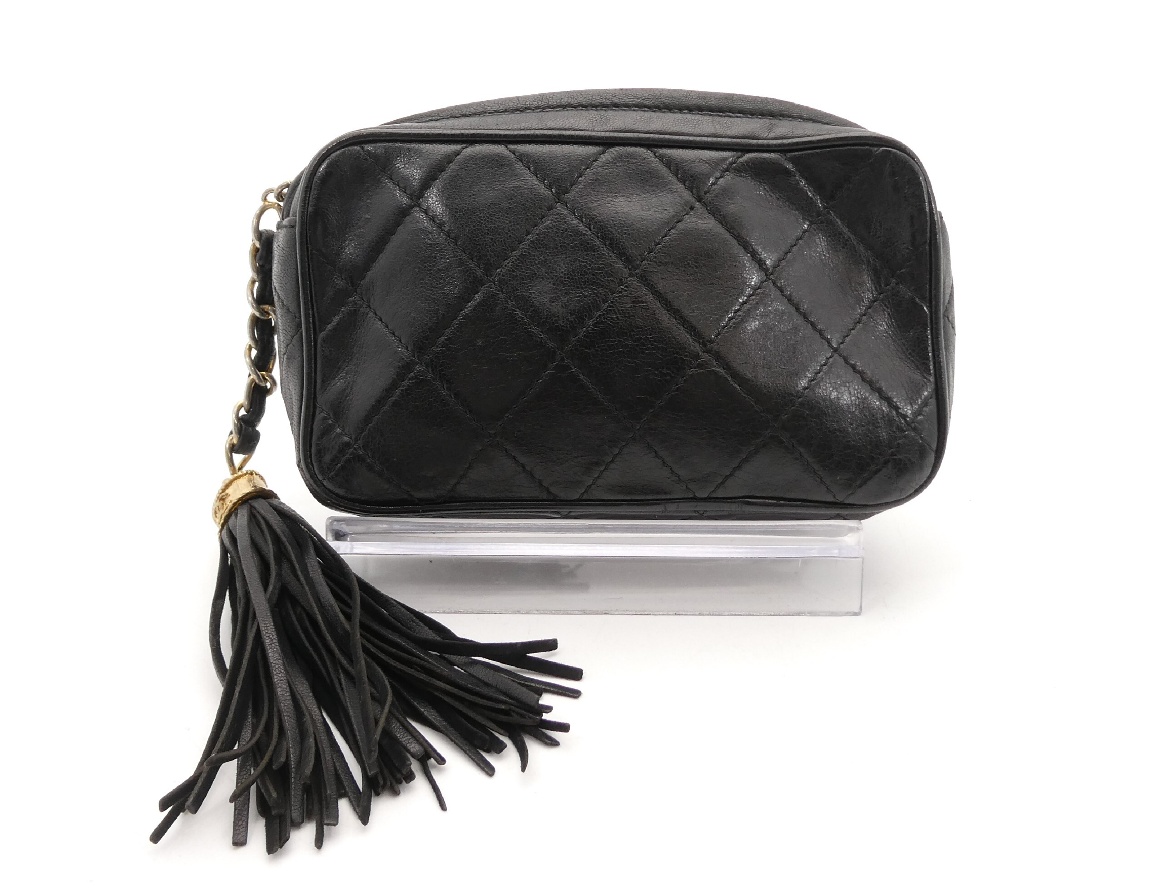 Matelassé Fringe Chain Pouch