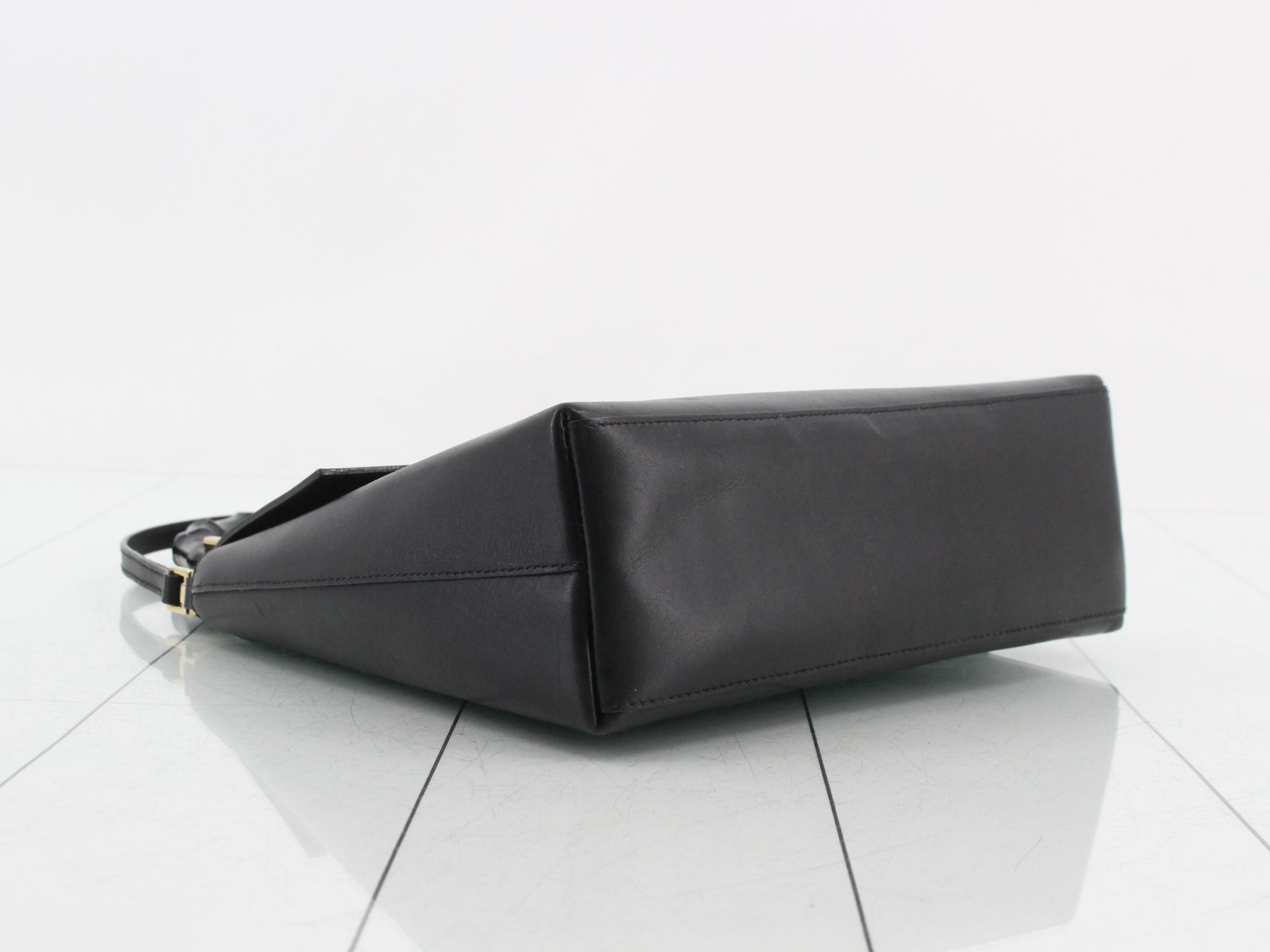Bamboo Leather 2-Way Handbag with Shoulder Strap — view 5