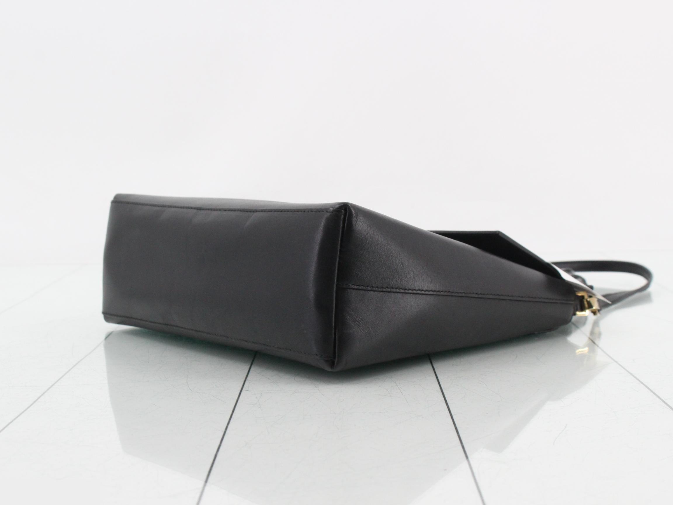 Bamboo Leather 2-Way Handbag with Shoulder Strap — view 6