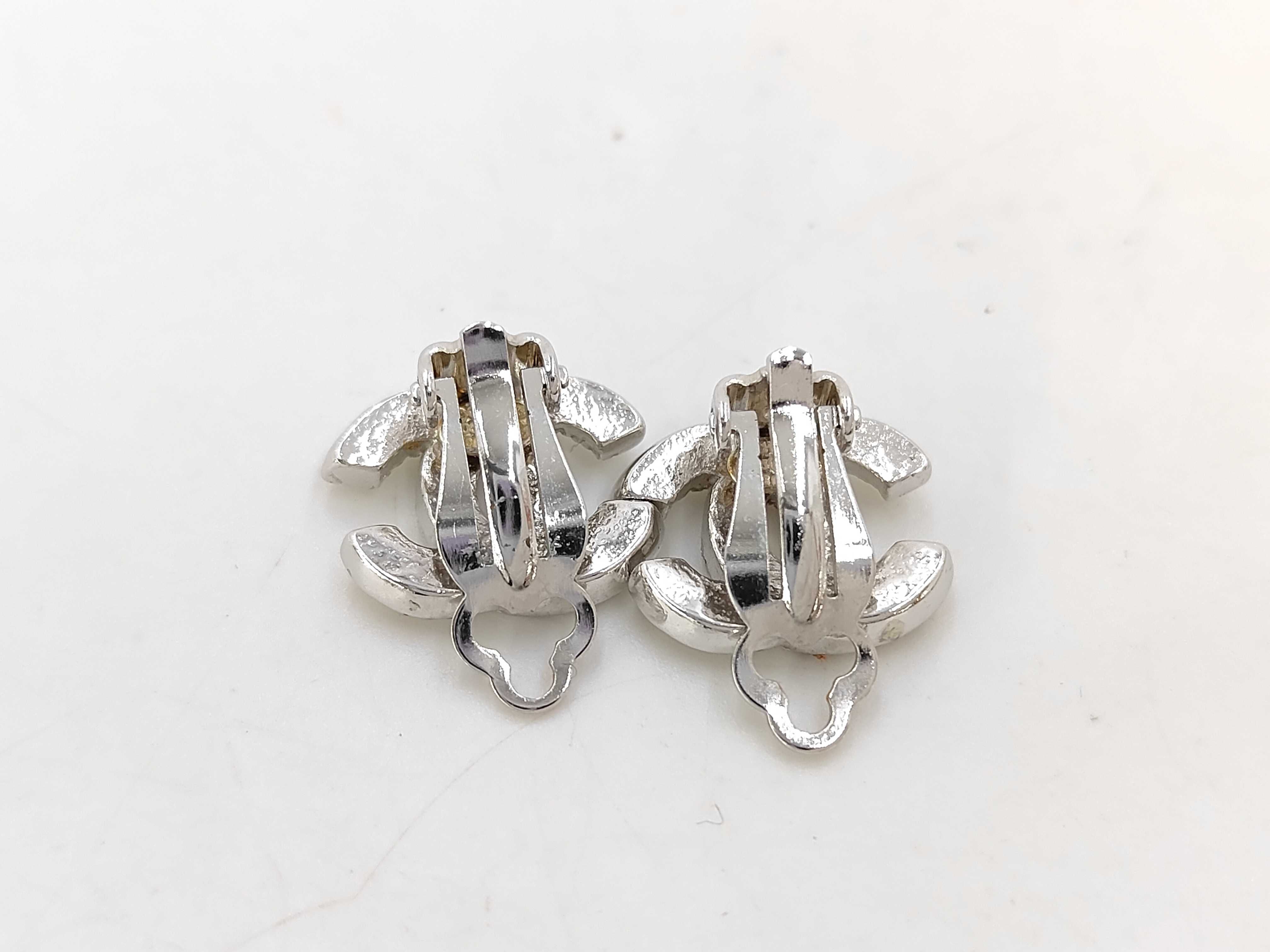 Cocomark Rhinestone Yellow Silver 05 A Earrings — view 2