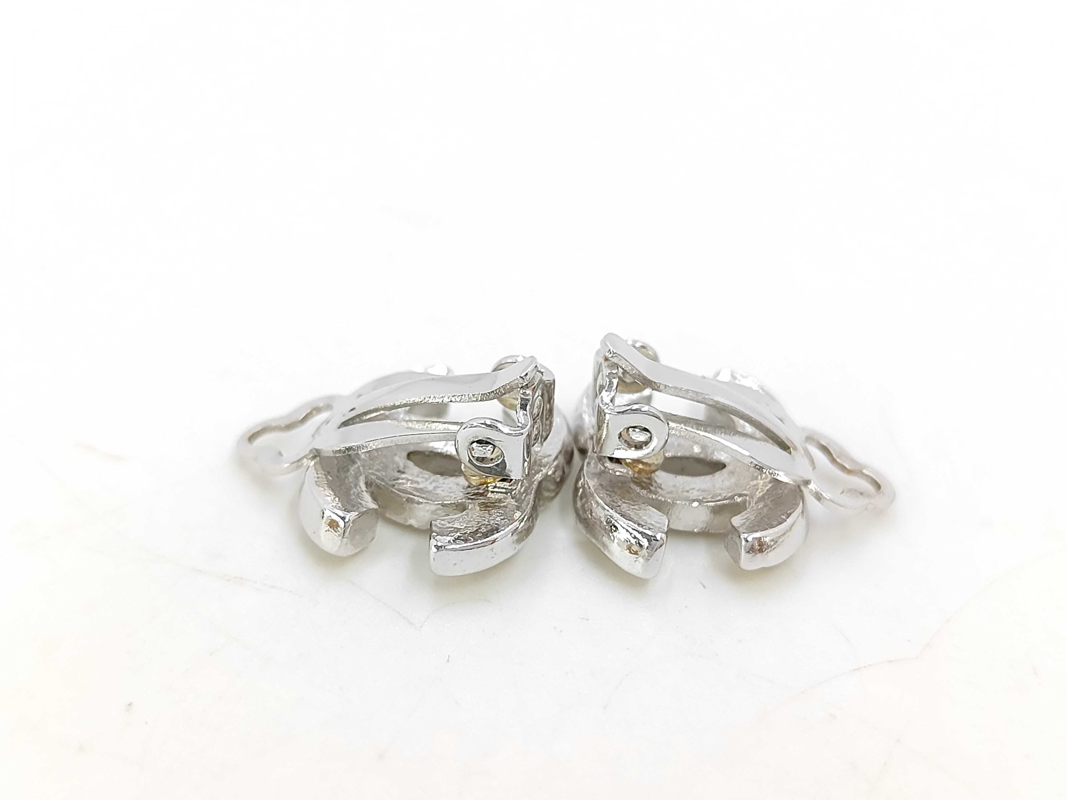 Cocomark Rhinestone Yellow Silver 05 A Earrings — view 3