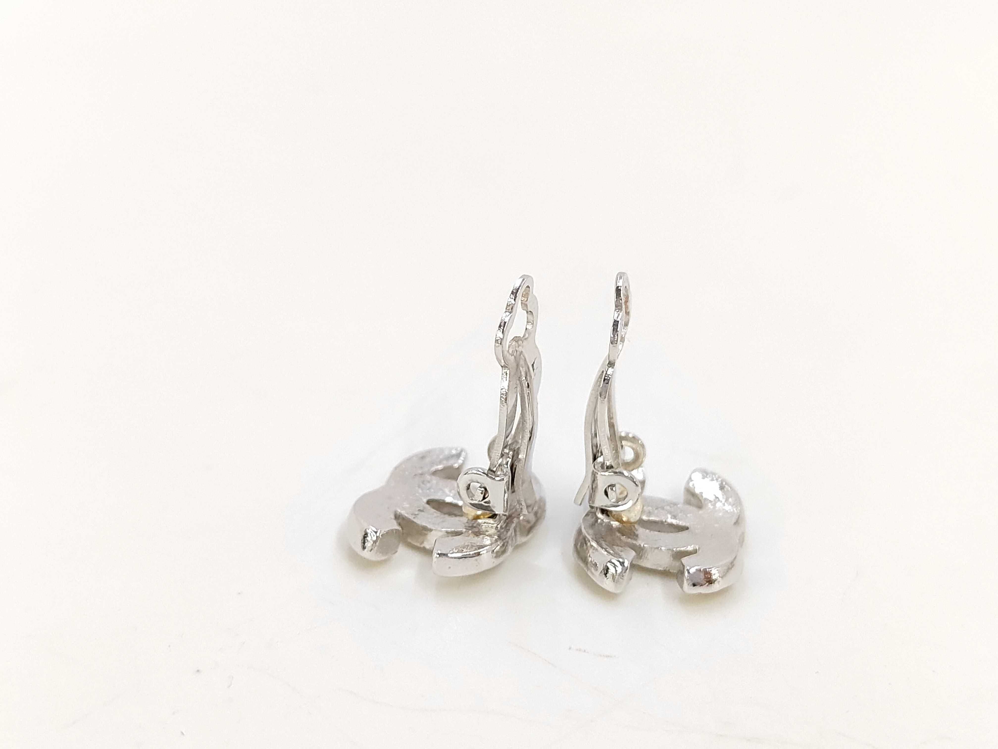 Cocomark Rhinestone Yellow Silver 05 A Earrings — view 4