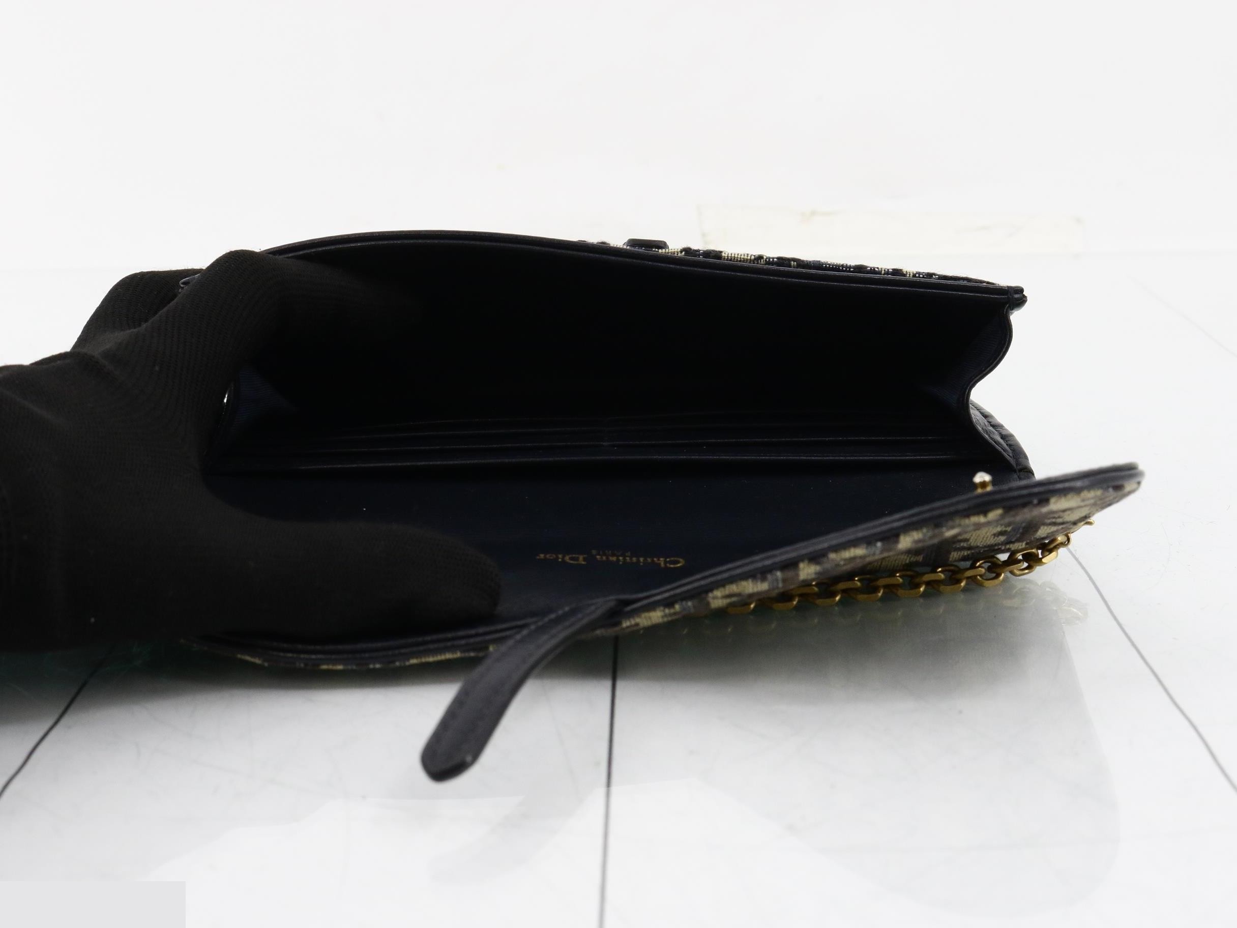 Saddle Trotter/Oblique Canvas/Leather Chain Wallet — view 4