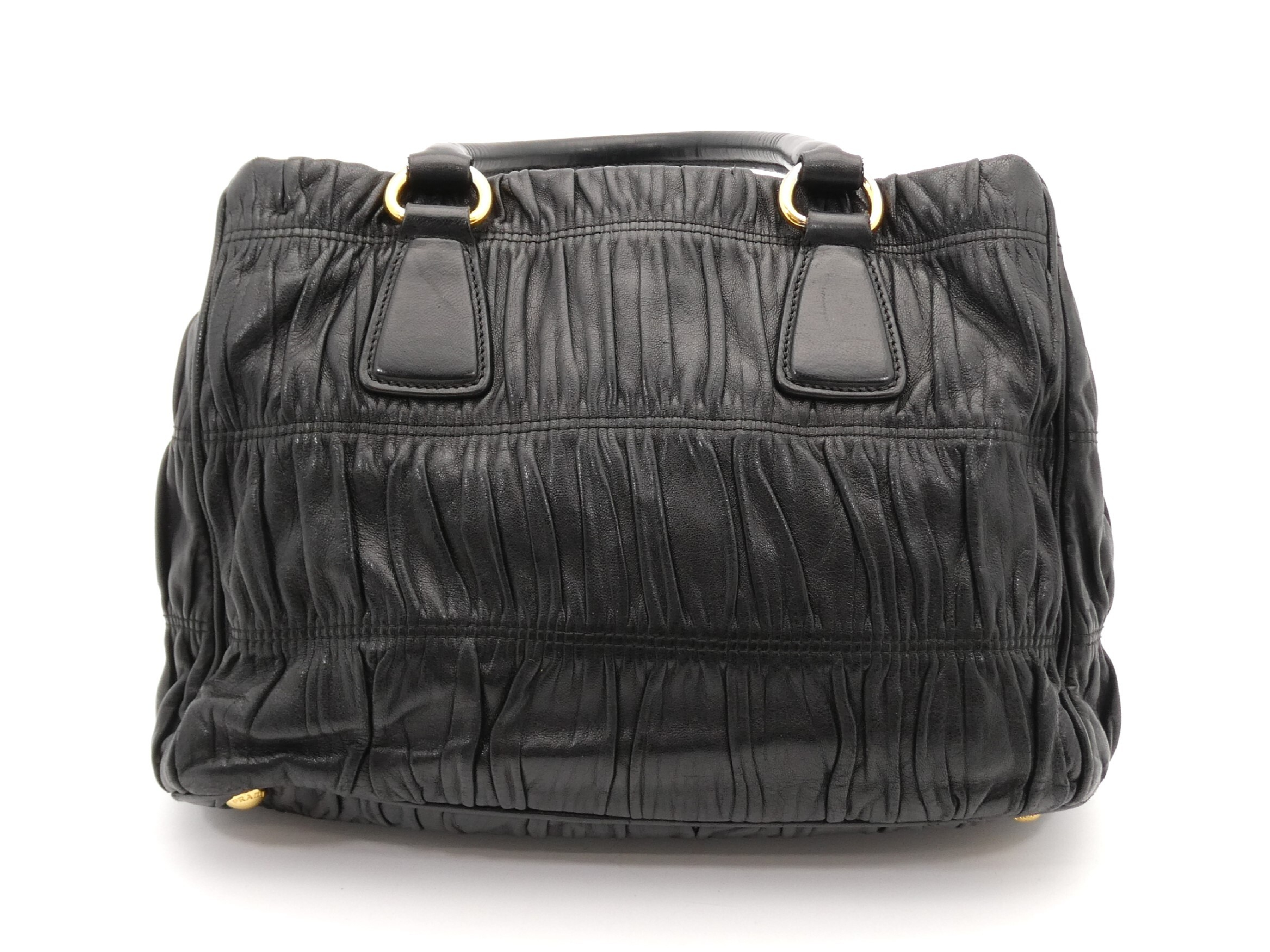 Logo Gathered Leather Handbag — view 2
