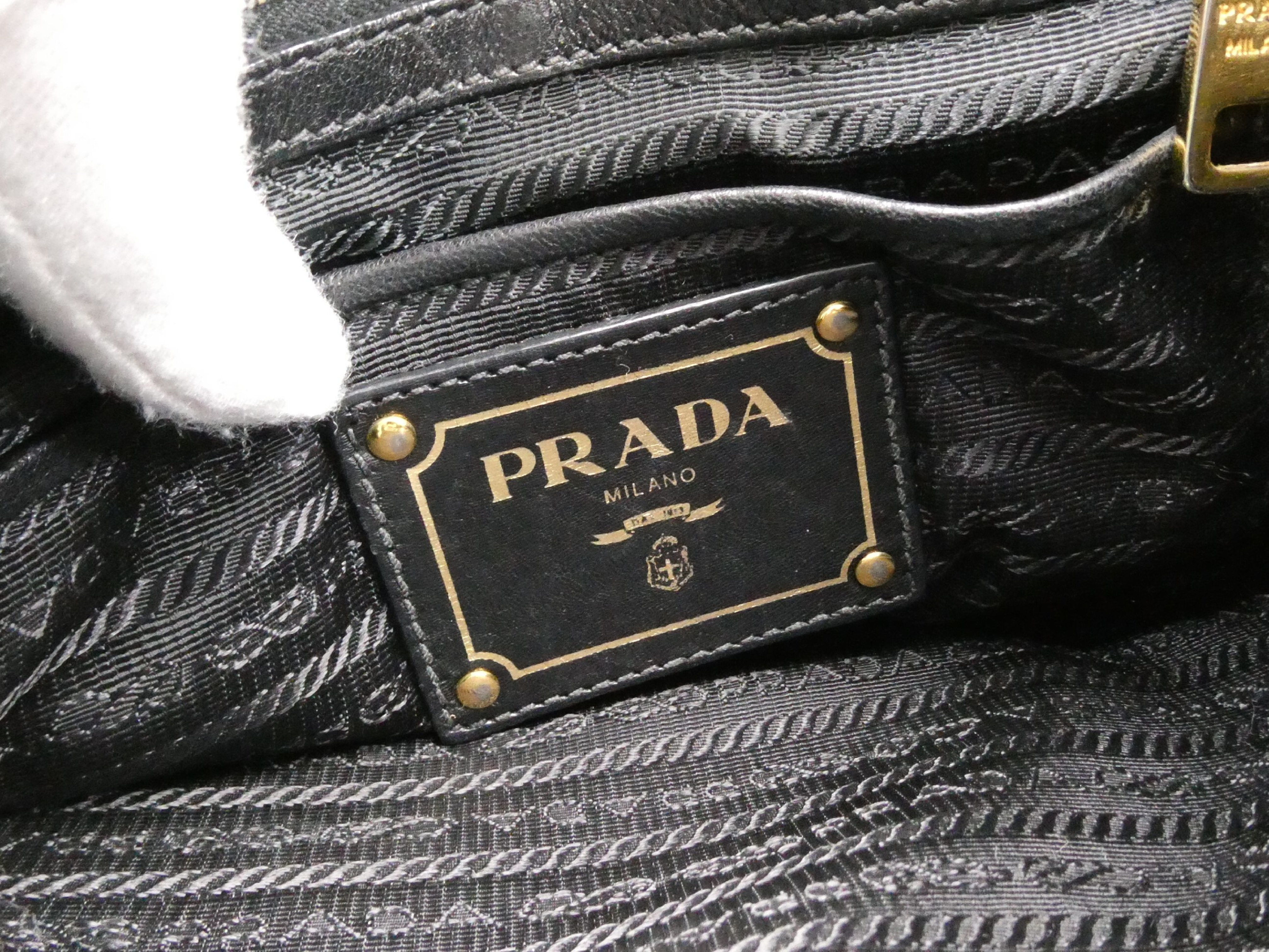 Logo Gathered Leather Handbag — view 8