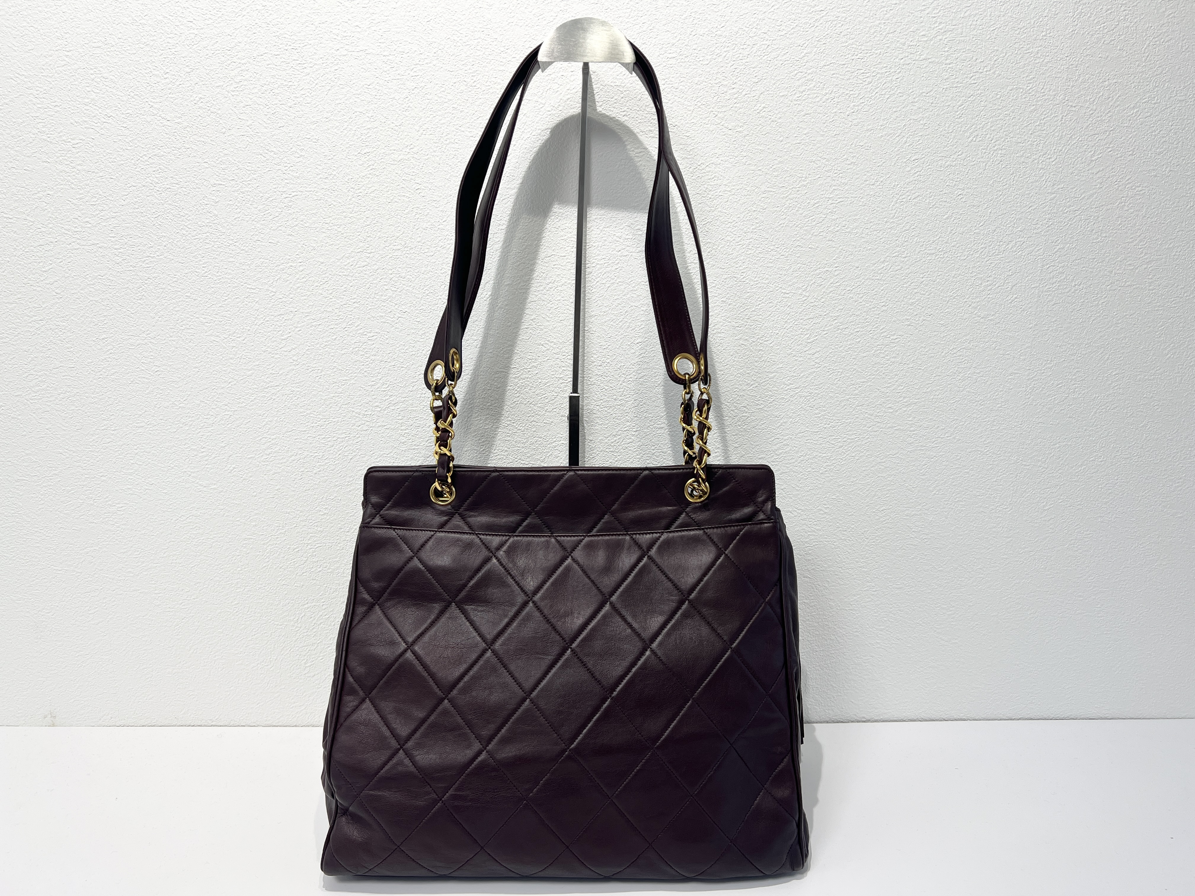 Matelassé Coco Mark Coco Ball Fringe Tassel Lambskin Leather Chain Shoulder Tote Bag — view 2