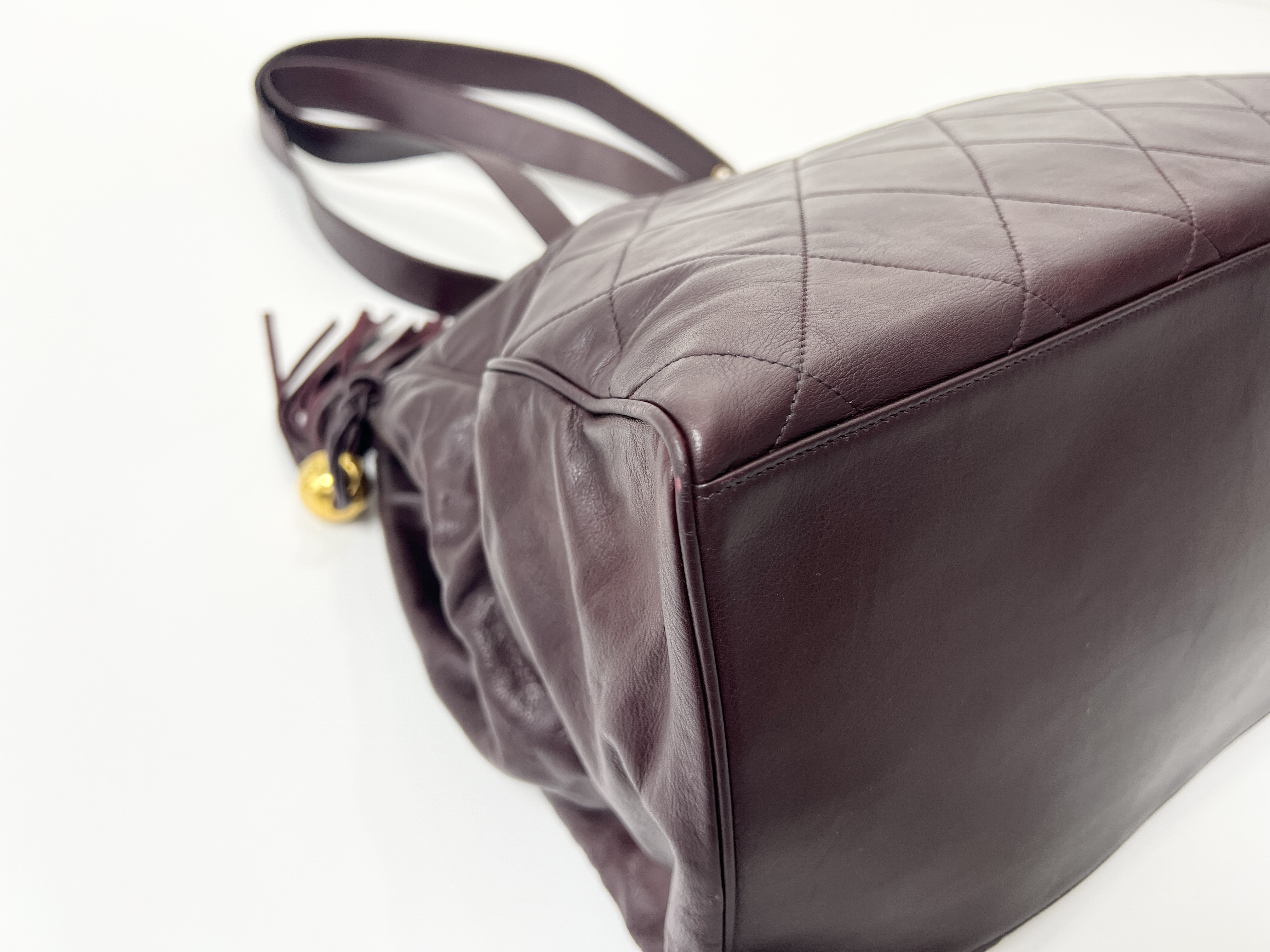 Matelassé Coco Mark Coco Ball Fringe Tassel Lambskin Leather Chain Shoulder Tote Bag — view 12