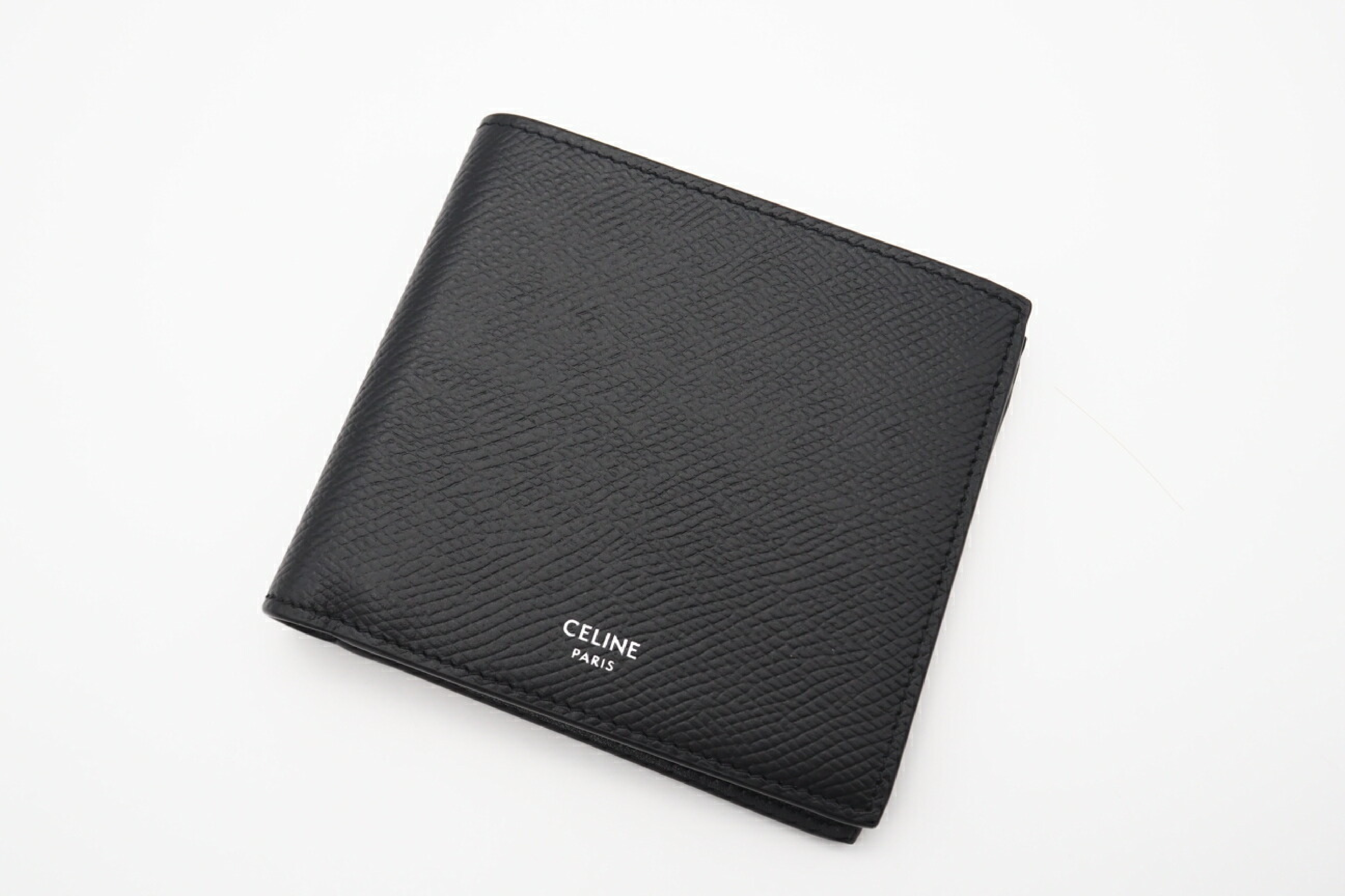 10B653BEN.38SI Grained Calfskin Bifold Wallet, Black, with Dust Bag and Box, Billfold — view 2