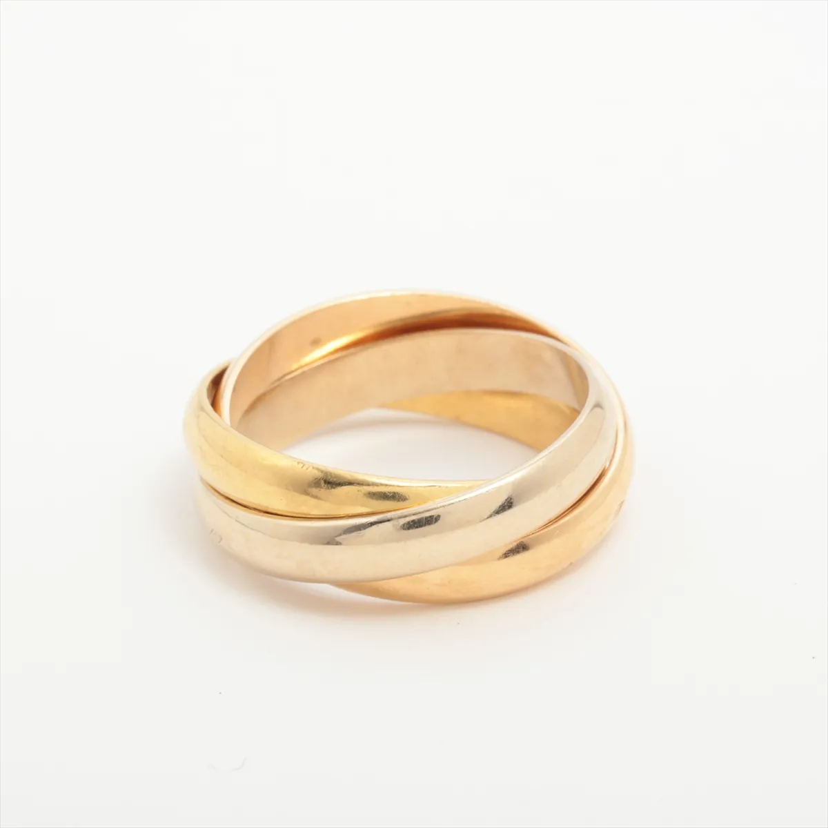 Trinity Ring 750 (YG x PG x WG) 8.0g 53 O0119N Dents, small holes, solder marks, partially — view 2