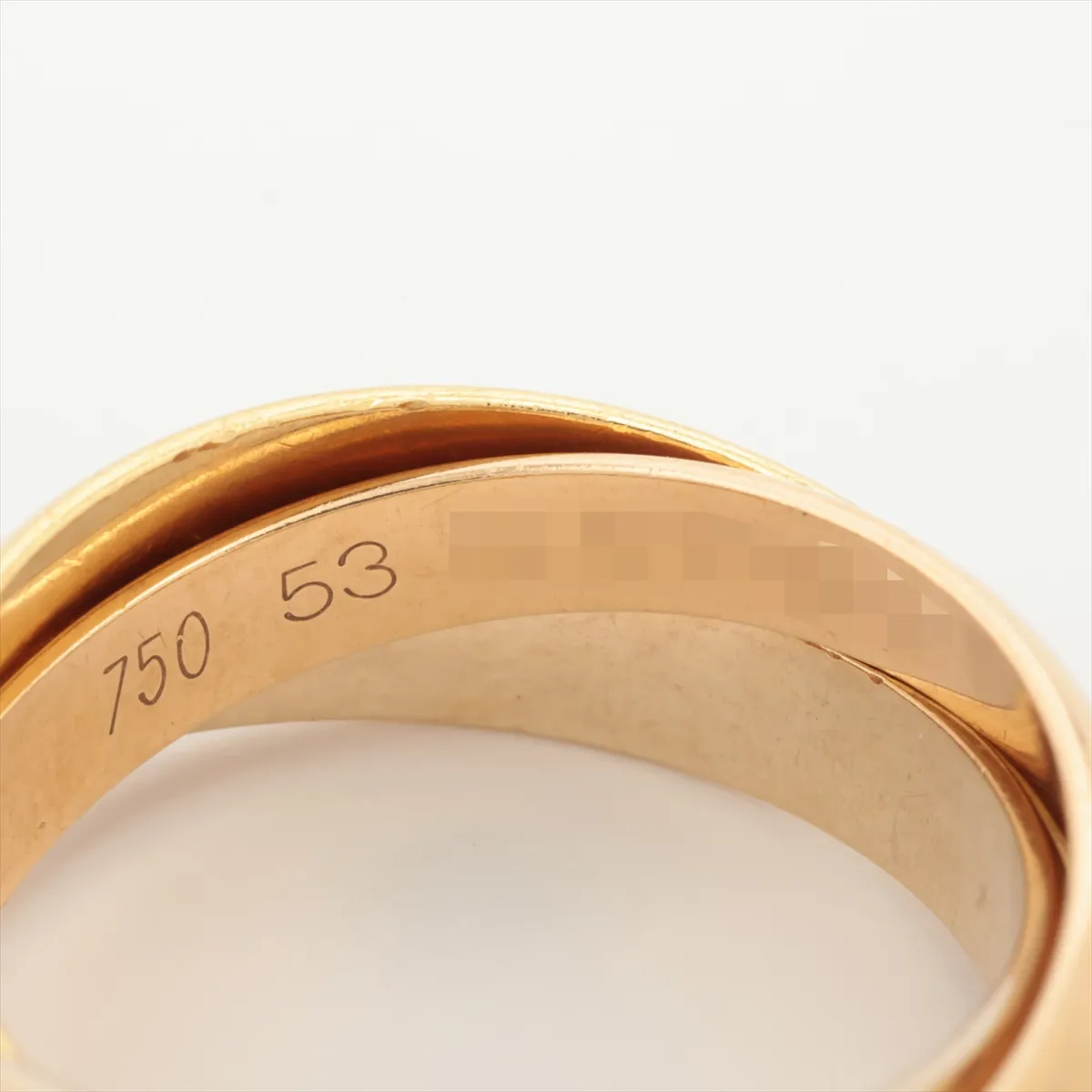 Trinity Ring 750 (YG x PG x WG) 8.0g 53 O0119N Dents, small holes, solder marks, partially — view 3