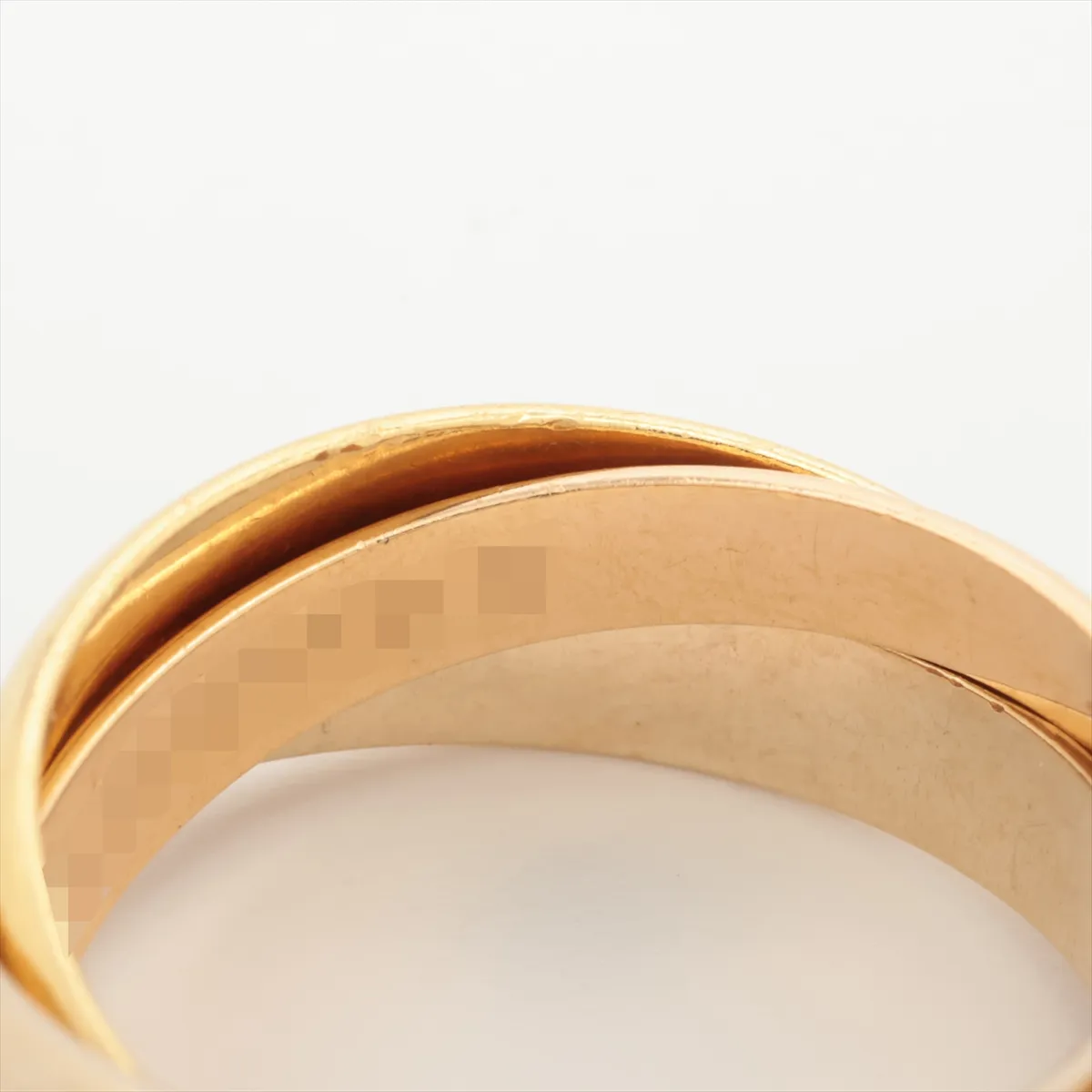 Trinity Ring 750 (YG x PG x WG) 8.0g 53 O0119N Dents, small holes, solder marks, partially — view 4