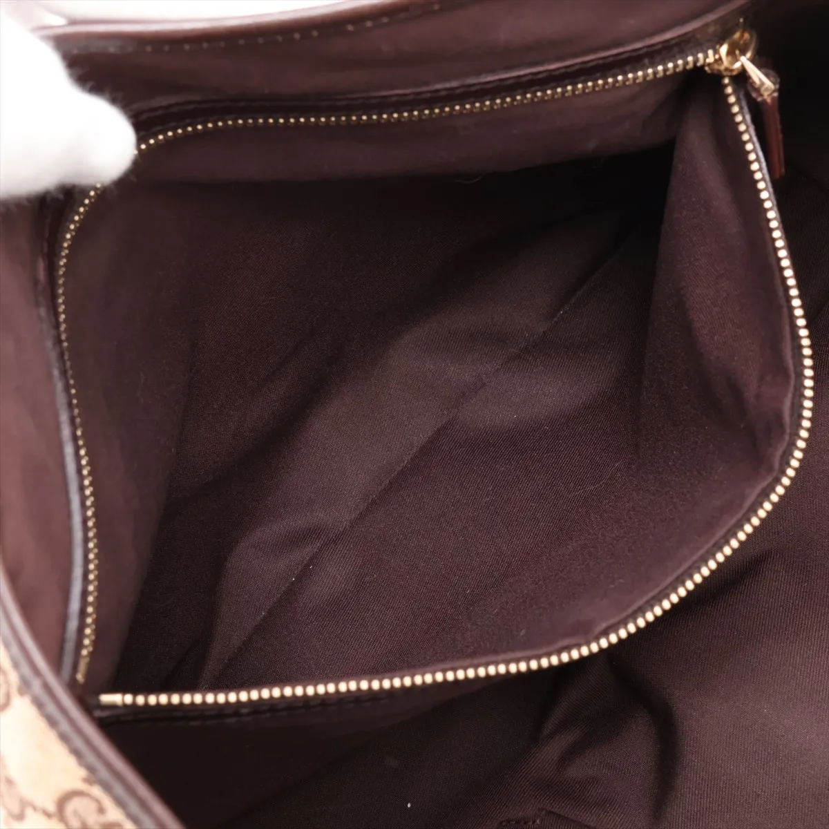 GG Canvas 137396 Canvas x Leather Tote Bag Beige x Brown — view 8
