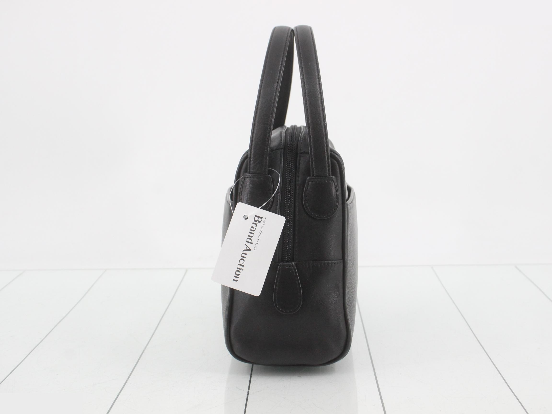 Leather mini handbag with one handle, black. — view 3