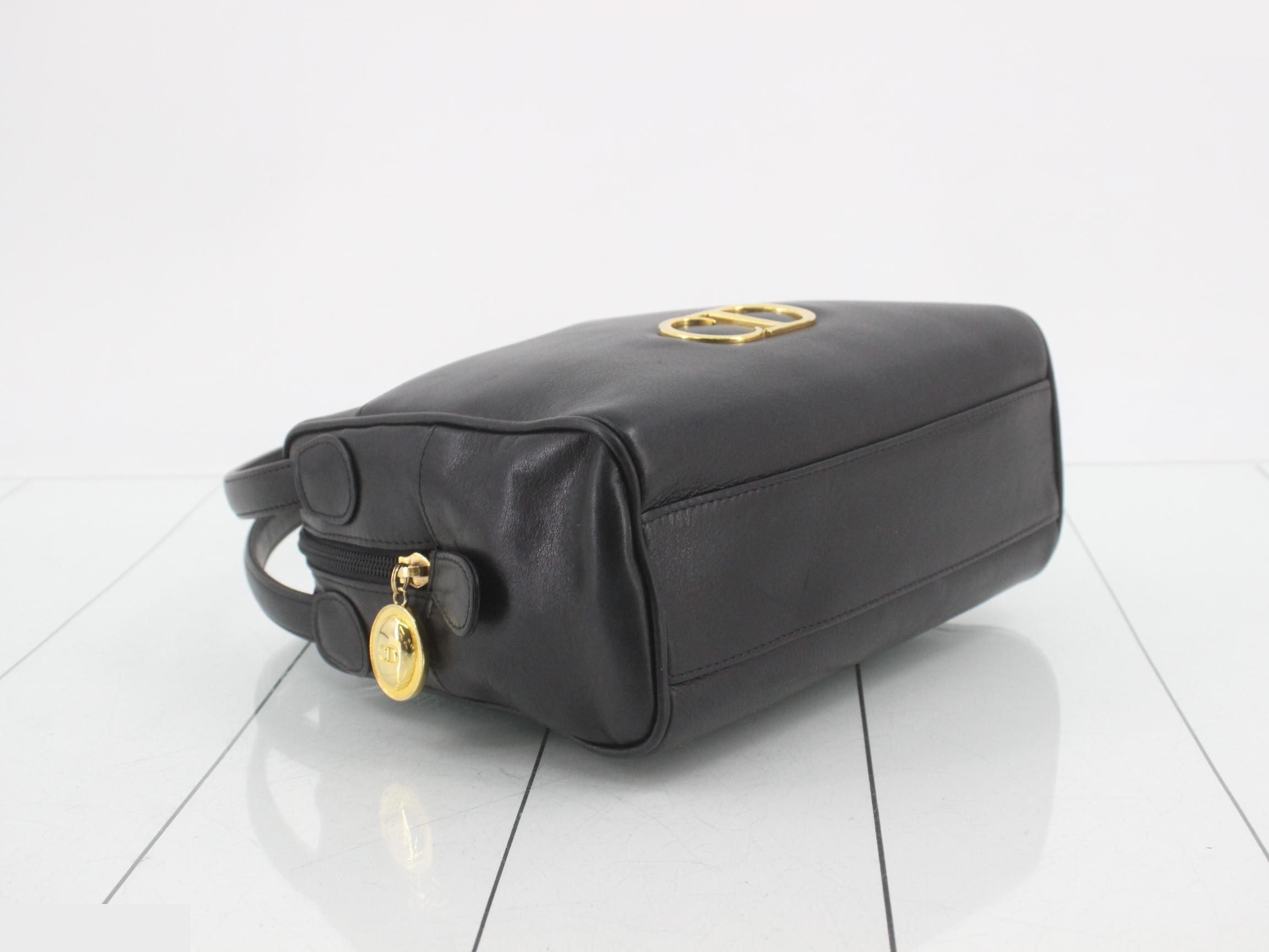Leather mini handbag with one handle, black. — view 5