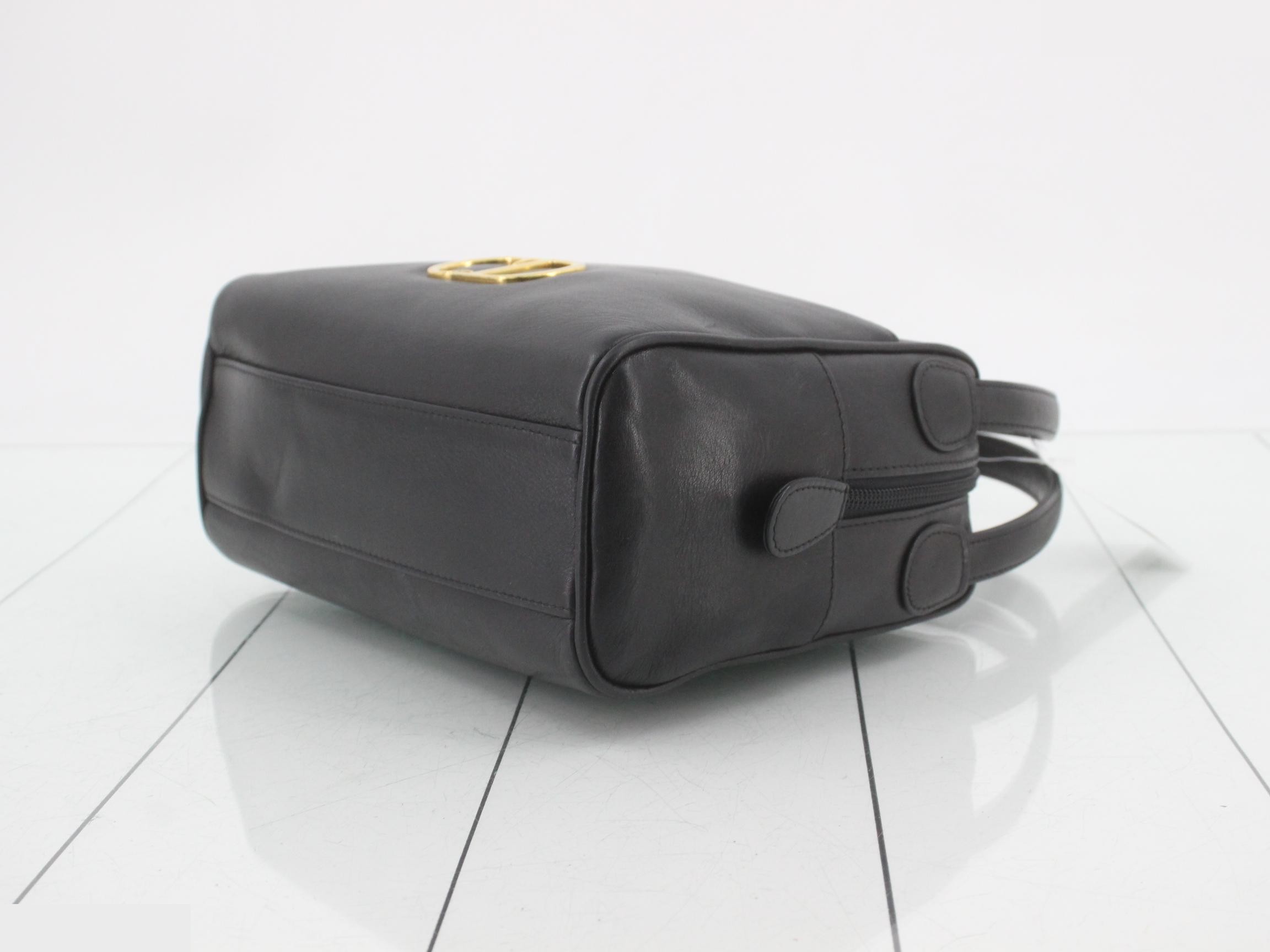Leather mini handbag with one handle, black. — view 6