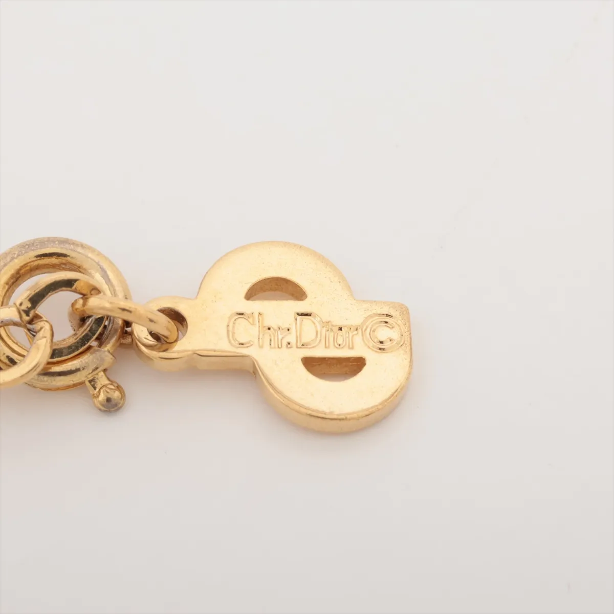 necklace, gold plated with rhinestones. Shows signs of wear, — view 4