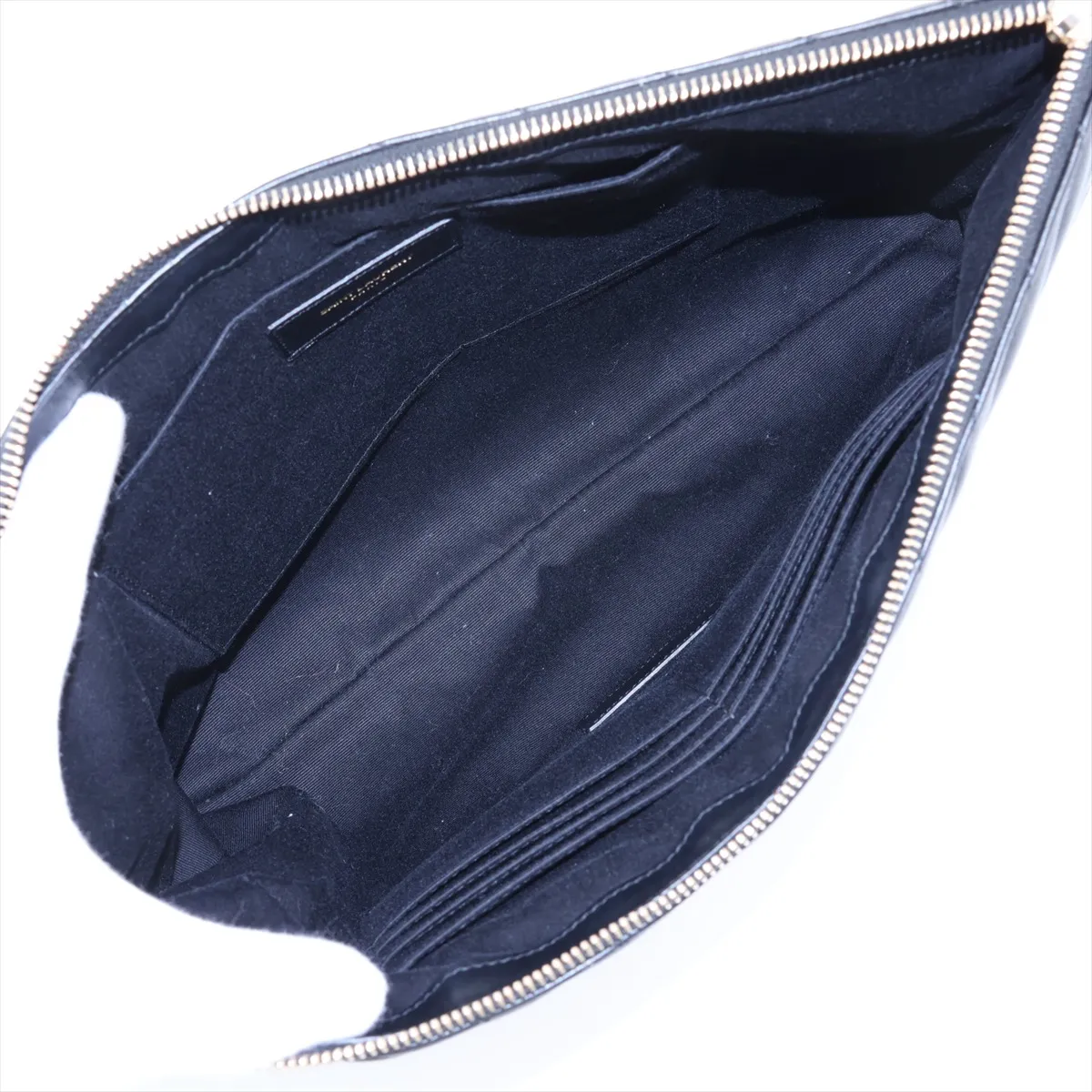 Leather Clutch Bag, Black, 440222 — view 6
