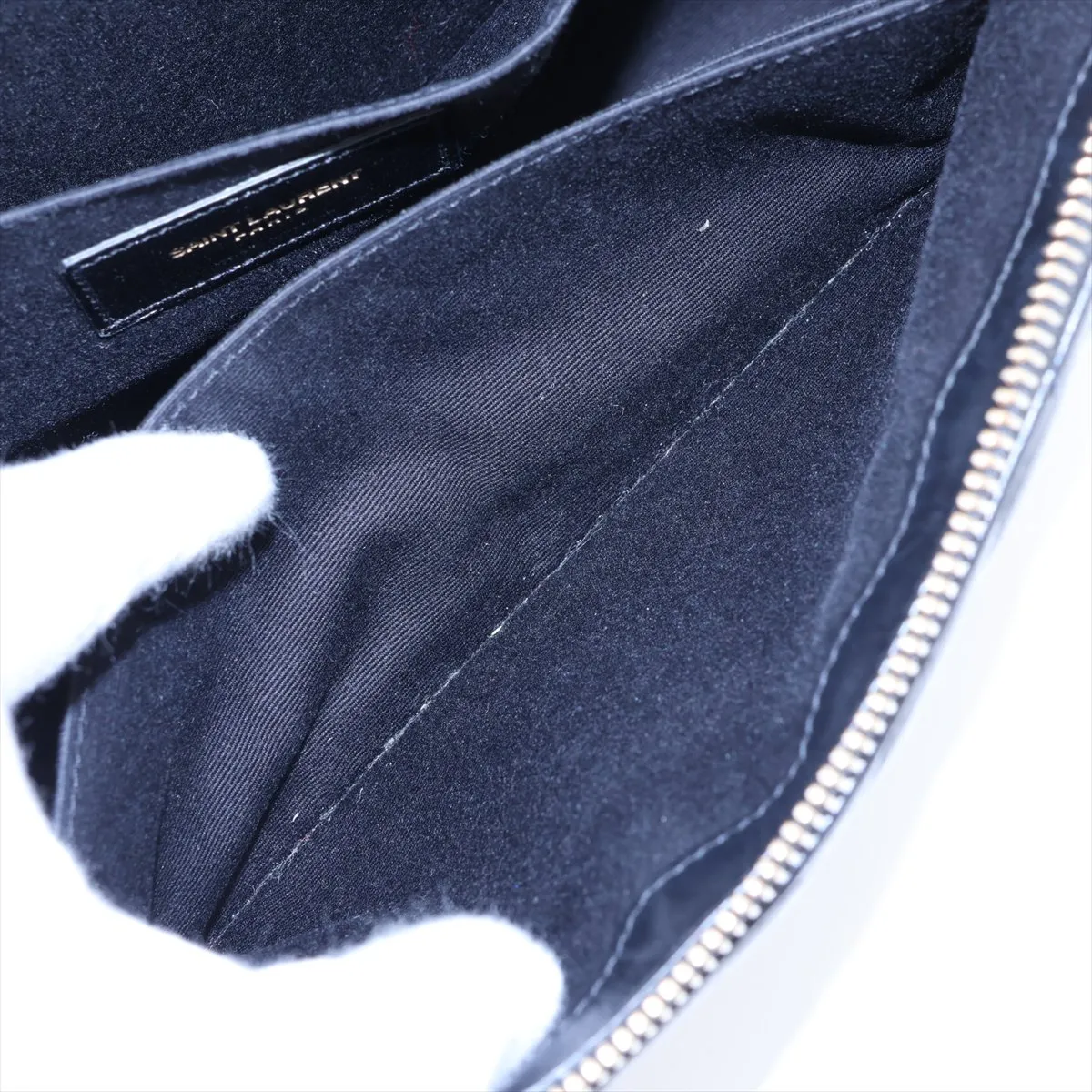 Leather Clutch Bag, Black, 440222 — view 8