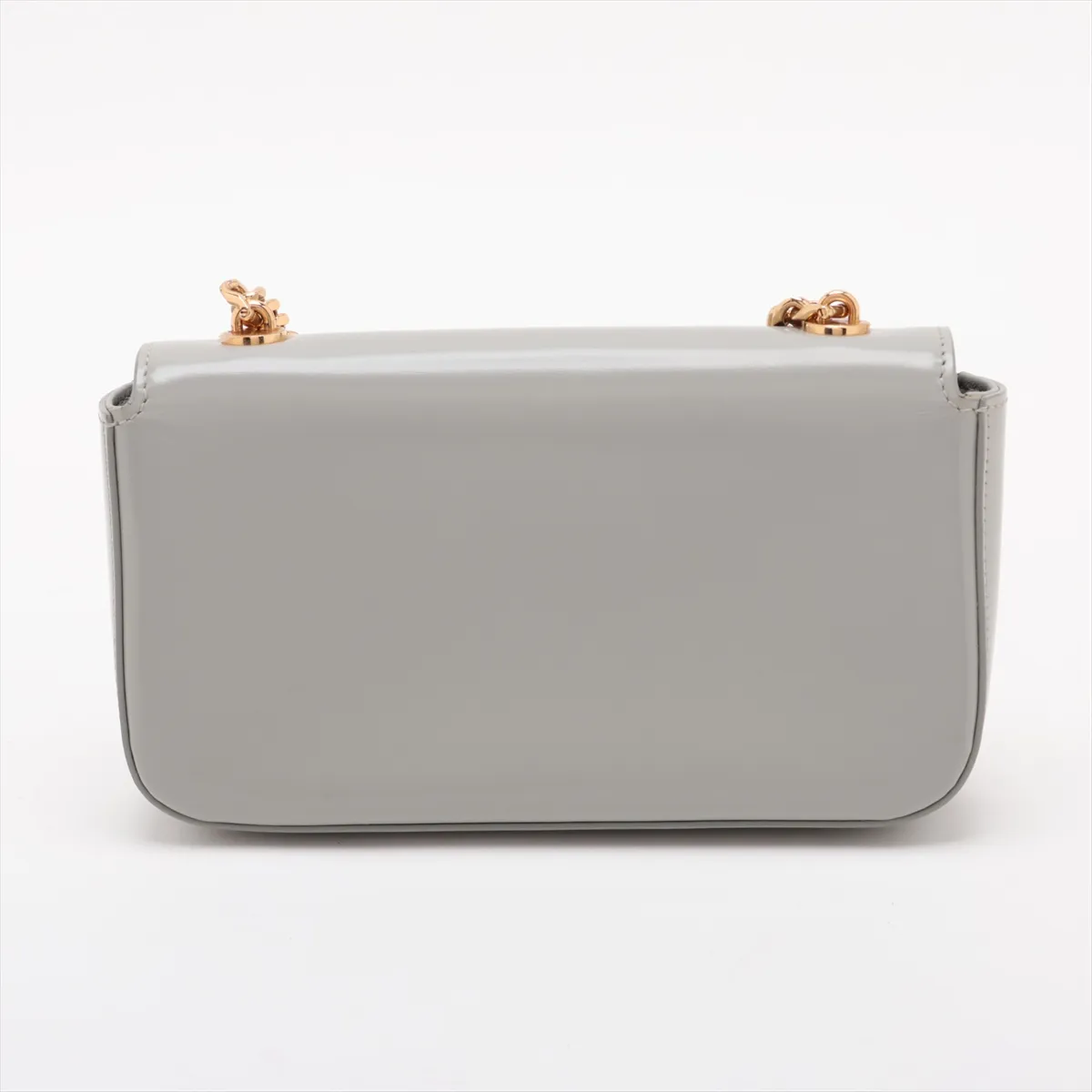 Cuir Triomphe Leather Chain Shoulder Bag, Gray — view 2