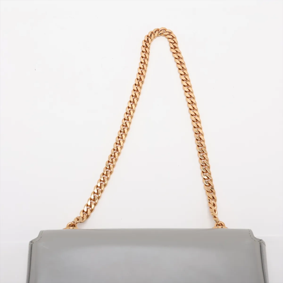 Cuir Triomphe Leather Chain Shoulder Bag, Gray — view 6