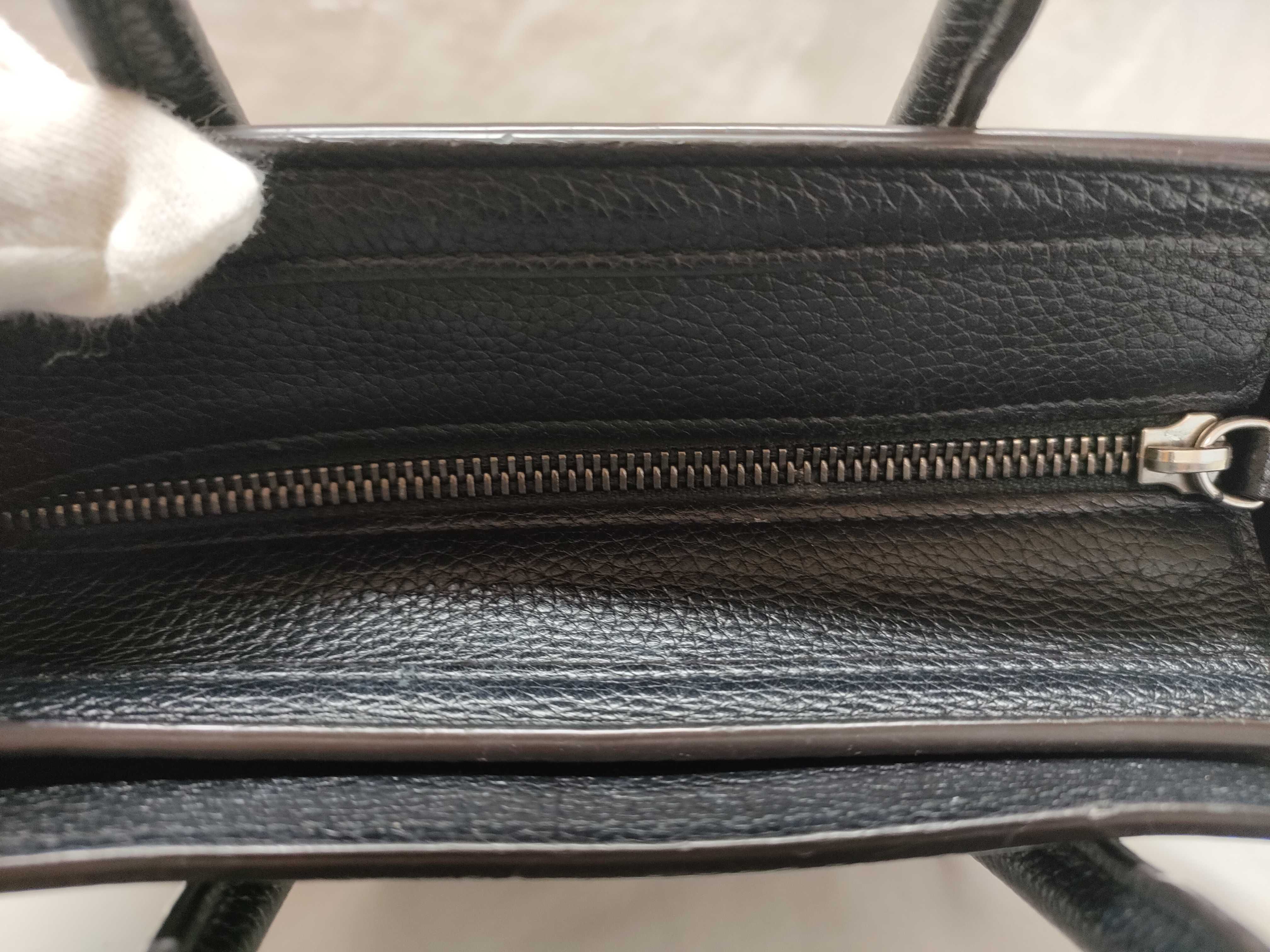 Luggage Nano Shopper Leather 2-Way Handbag, Black — view 11