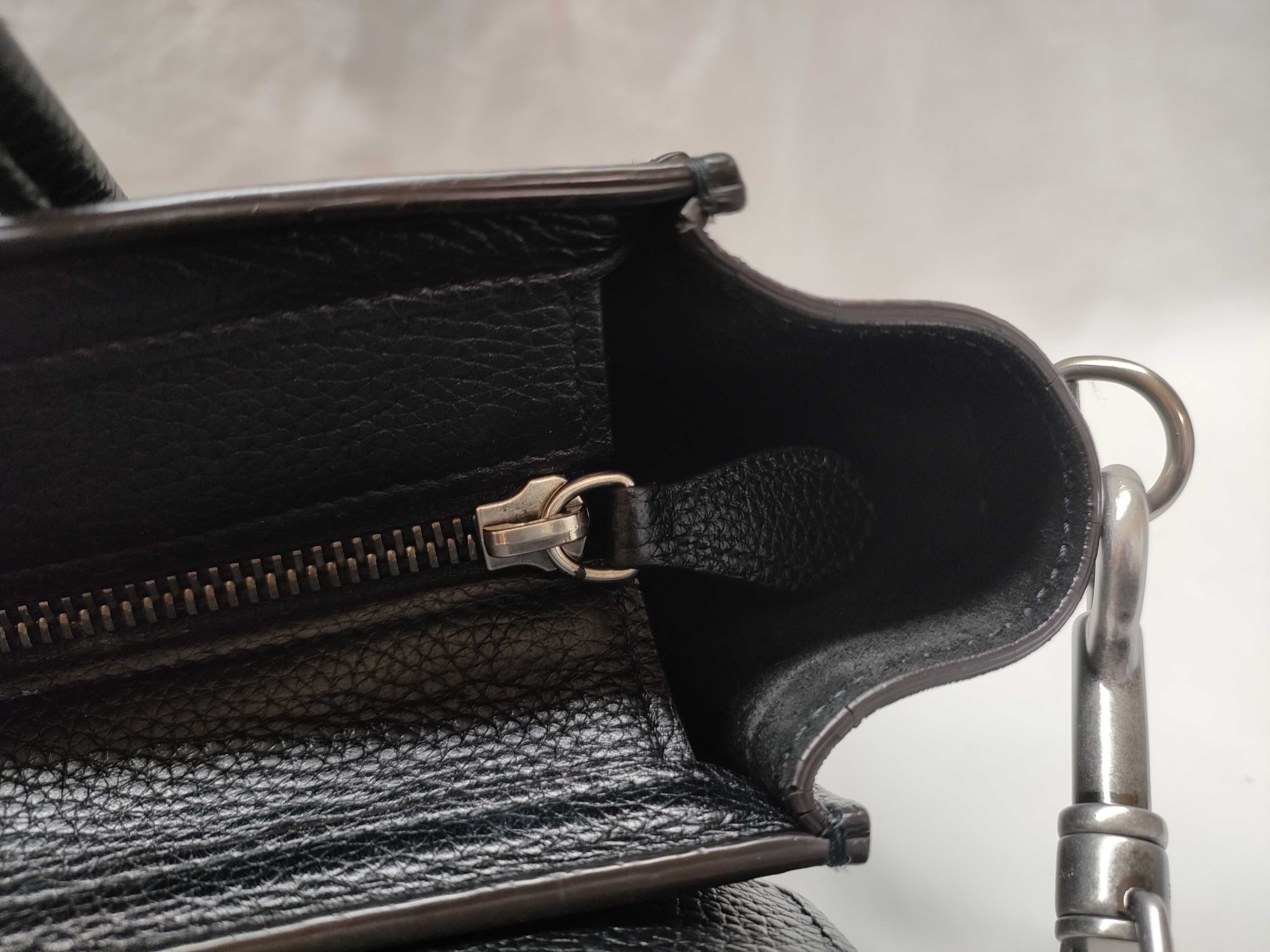 Luggage Nano Shopper Leather 2-Way Handbag, Black — view 12