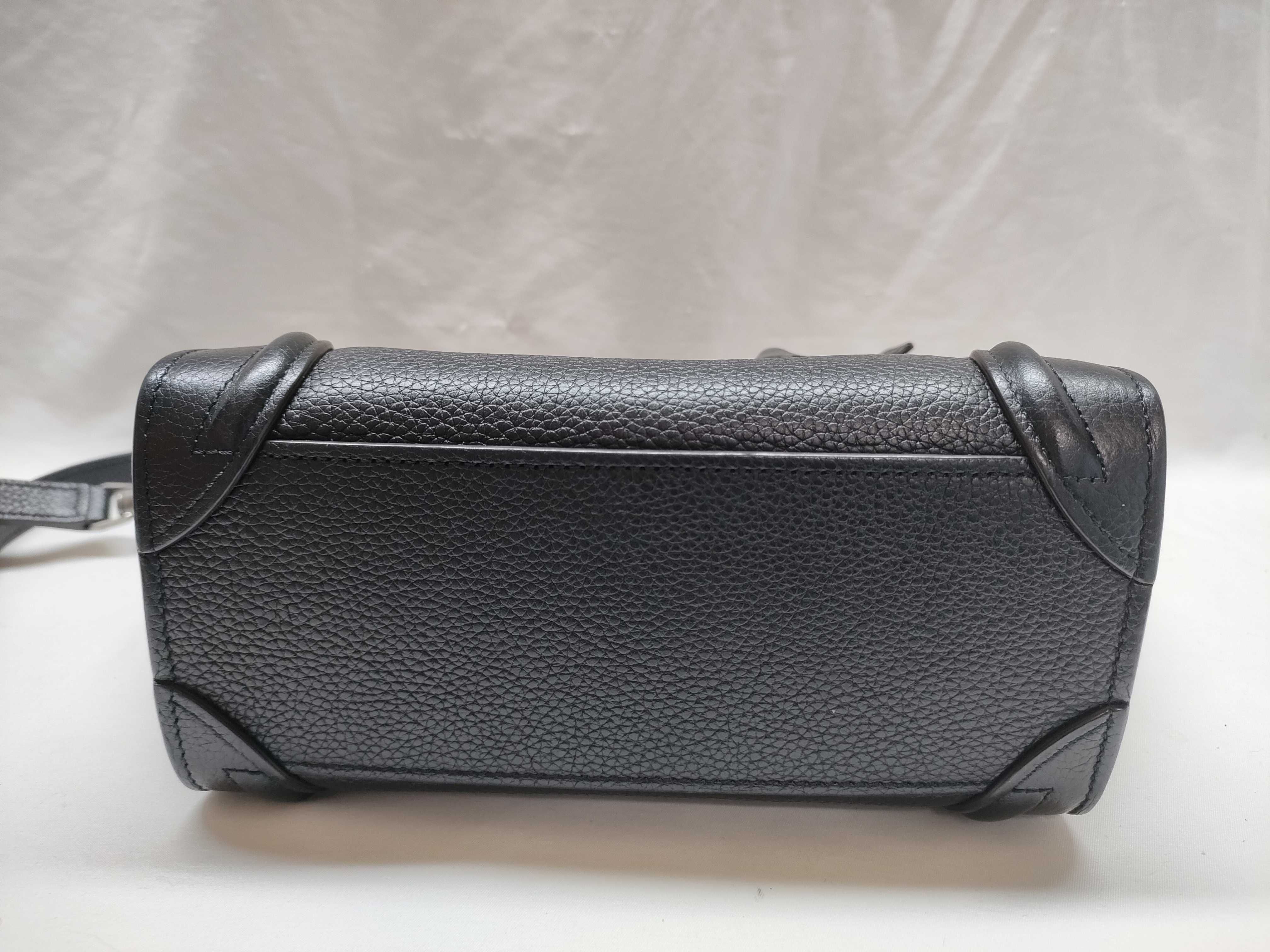 Luggage Nano Shopper Leather 2-Way Handbag, Black — view 3