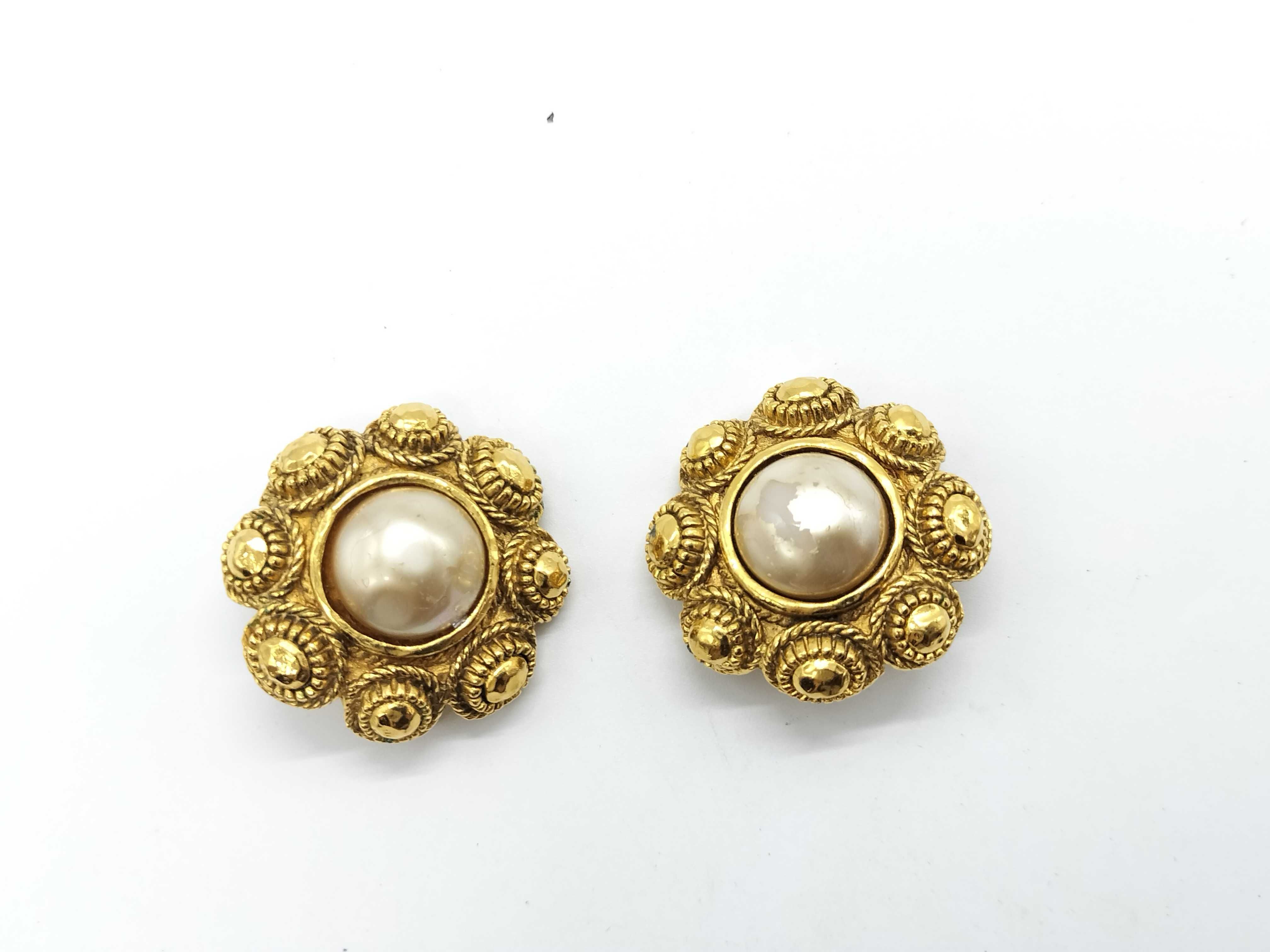 Pearl Earrings, Gold Vintage Earrings