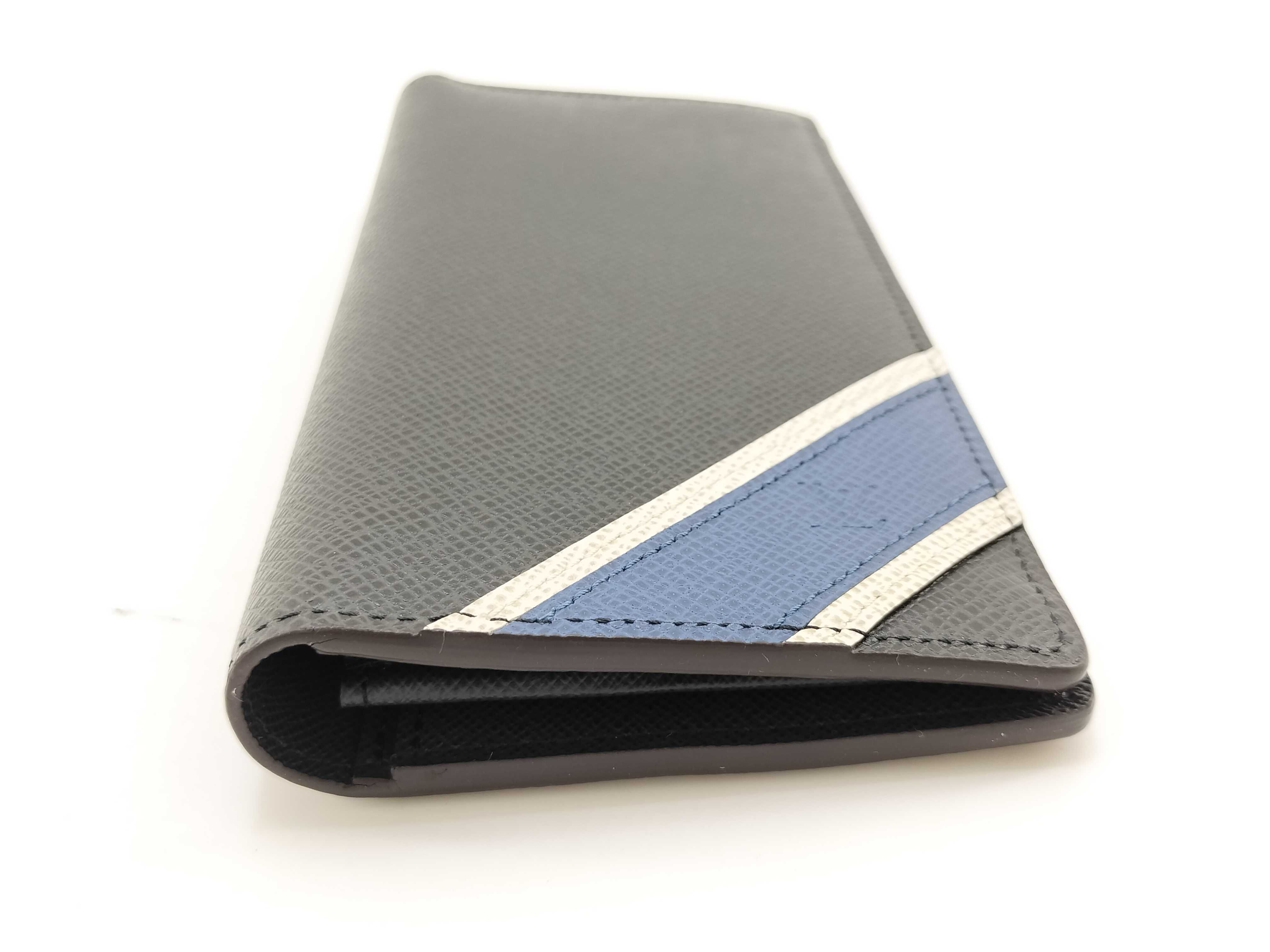 Taiga Leather Wallet, Taiga Brazza Stripe, Black, M64012 — view 3