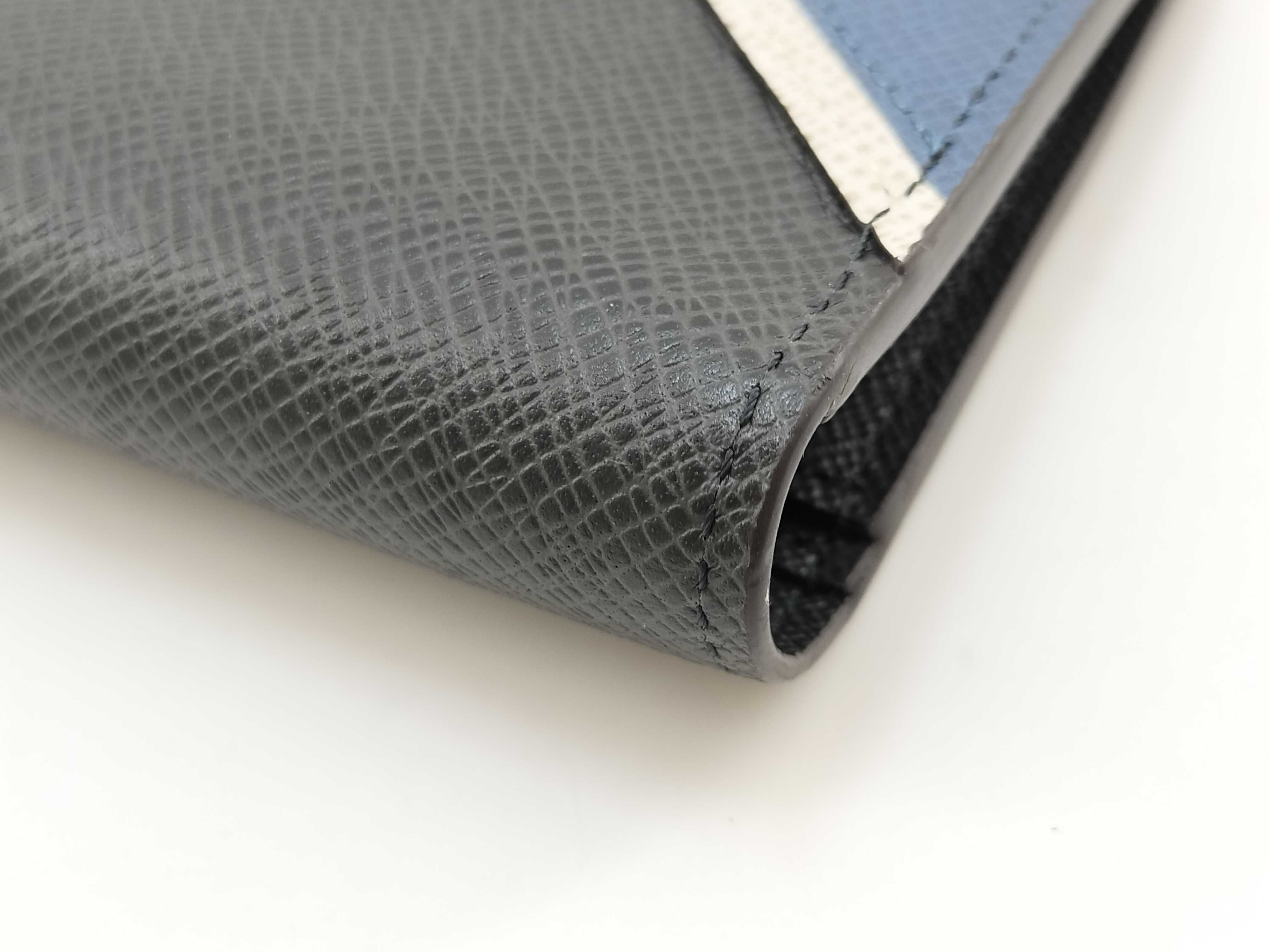 Taiga Leather Wallet, Taiga Brazza Stripe, Black, M64012 — view 4
