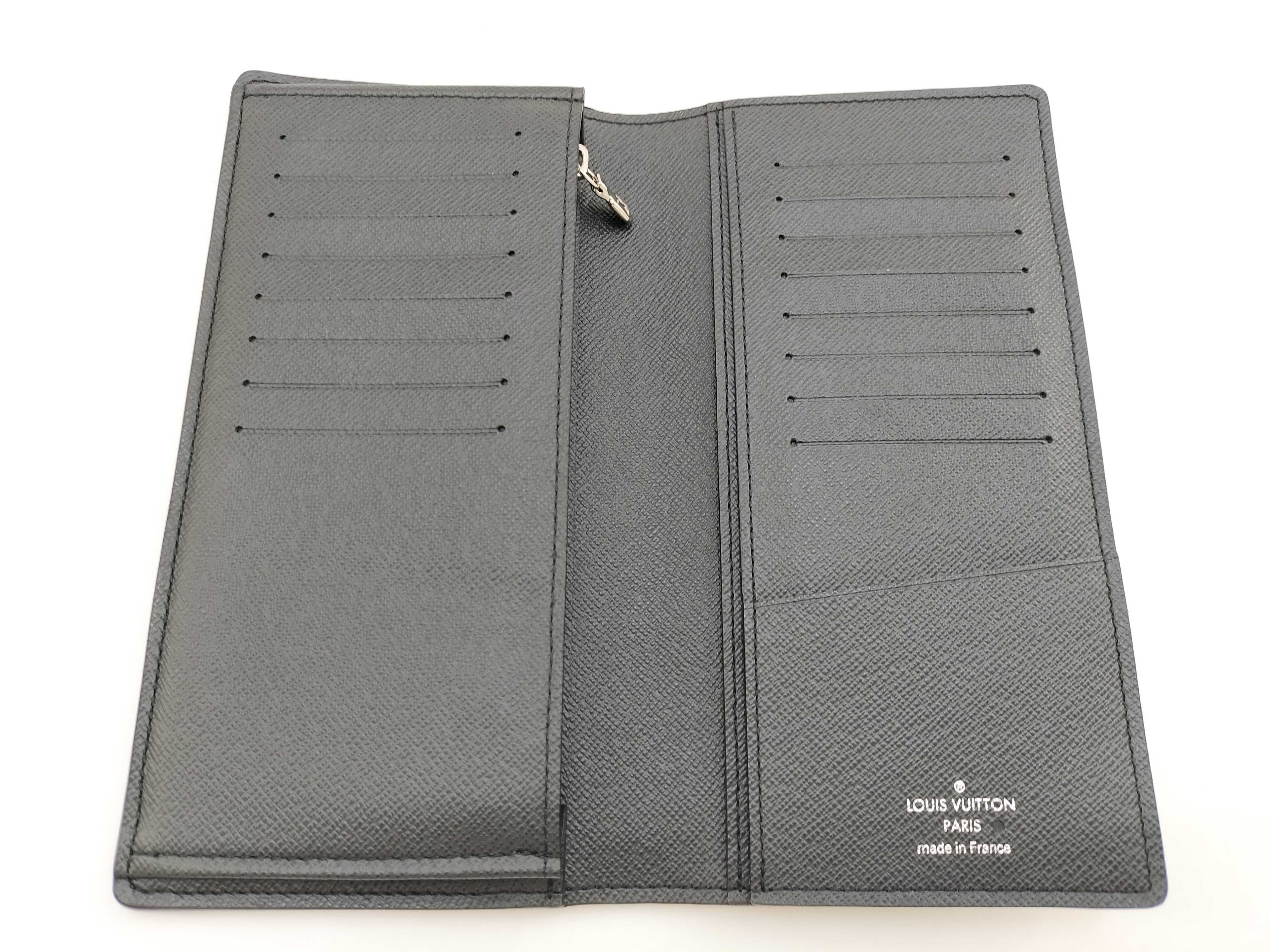 Taiga Leather Wallet, Taiga Brazza Stripe, Black, M64012 — view 8