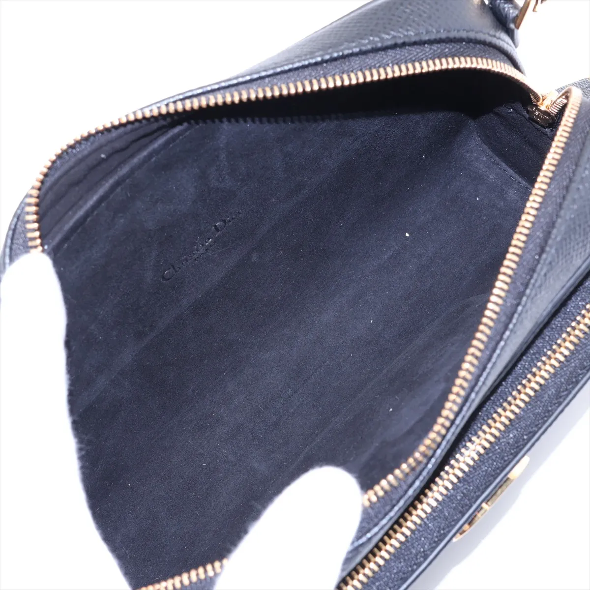 Calo Double Pouch Leather Shoulder Bag Black — view 6