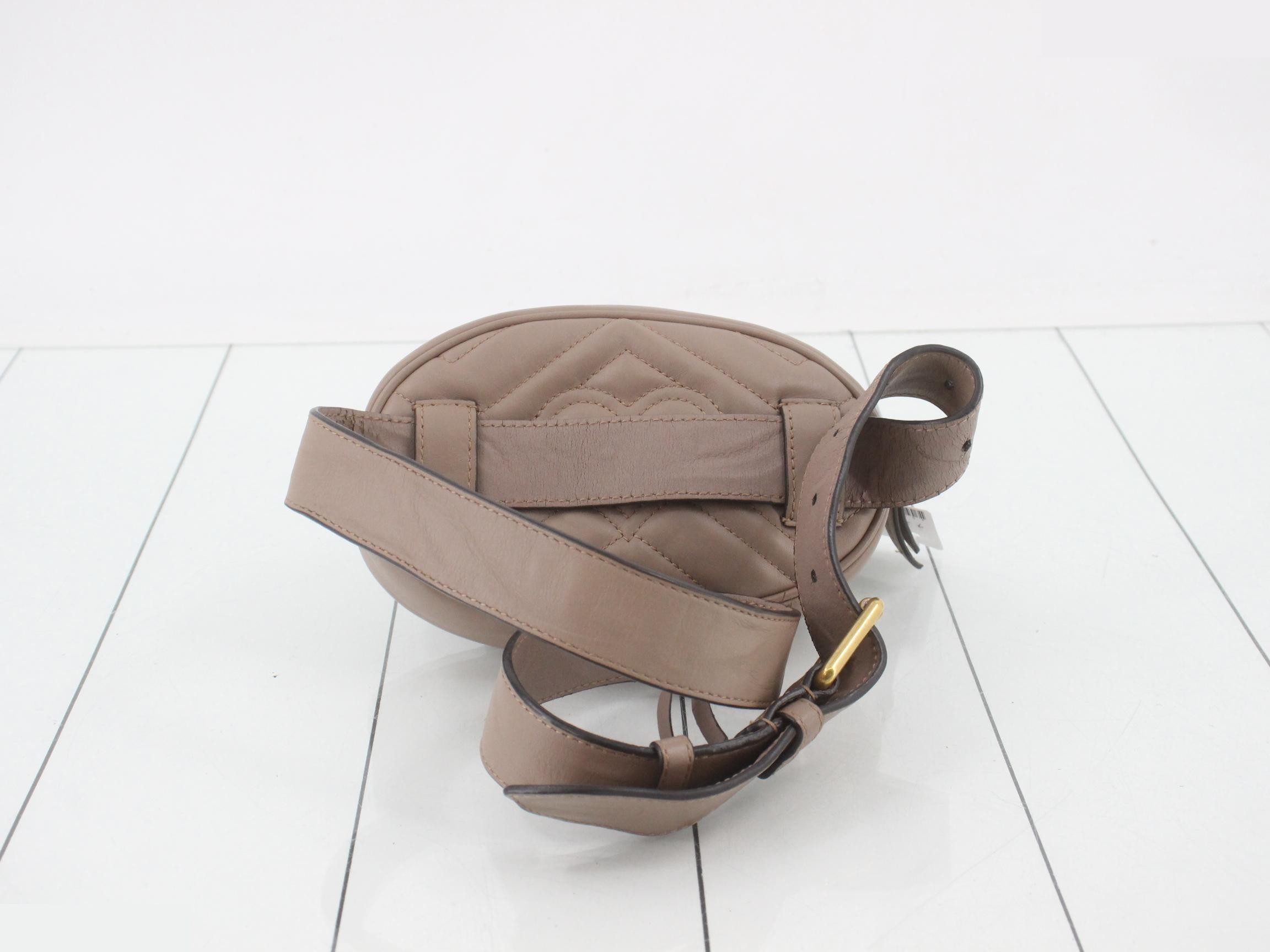 Marmont Beige Leather Waist Belt Bag — view 2