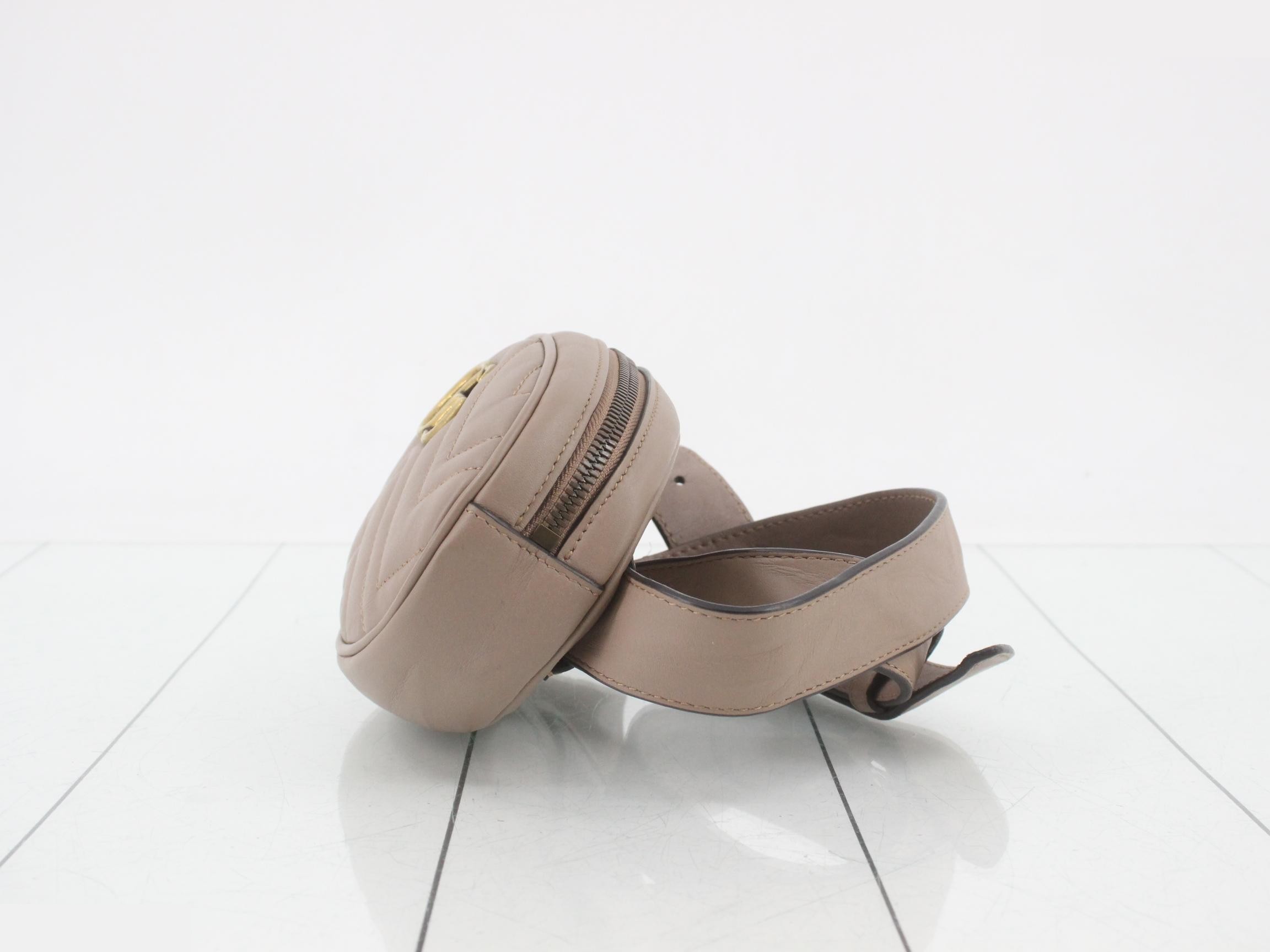 Marmont Beige Leather Waist Belt Bag — view 3