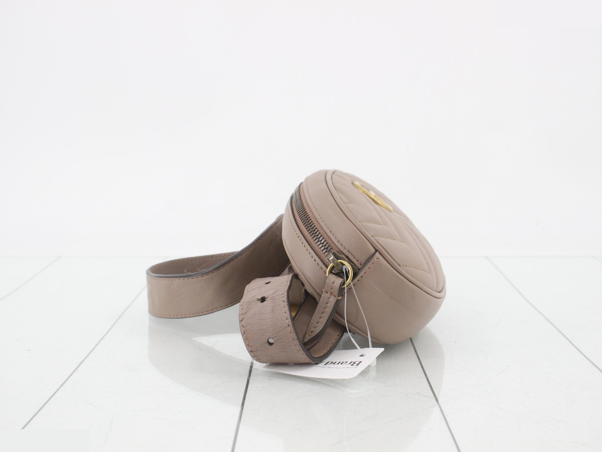 Marmont Beige Leather Waist Belt Bag — view 4