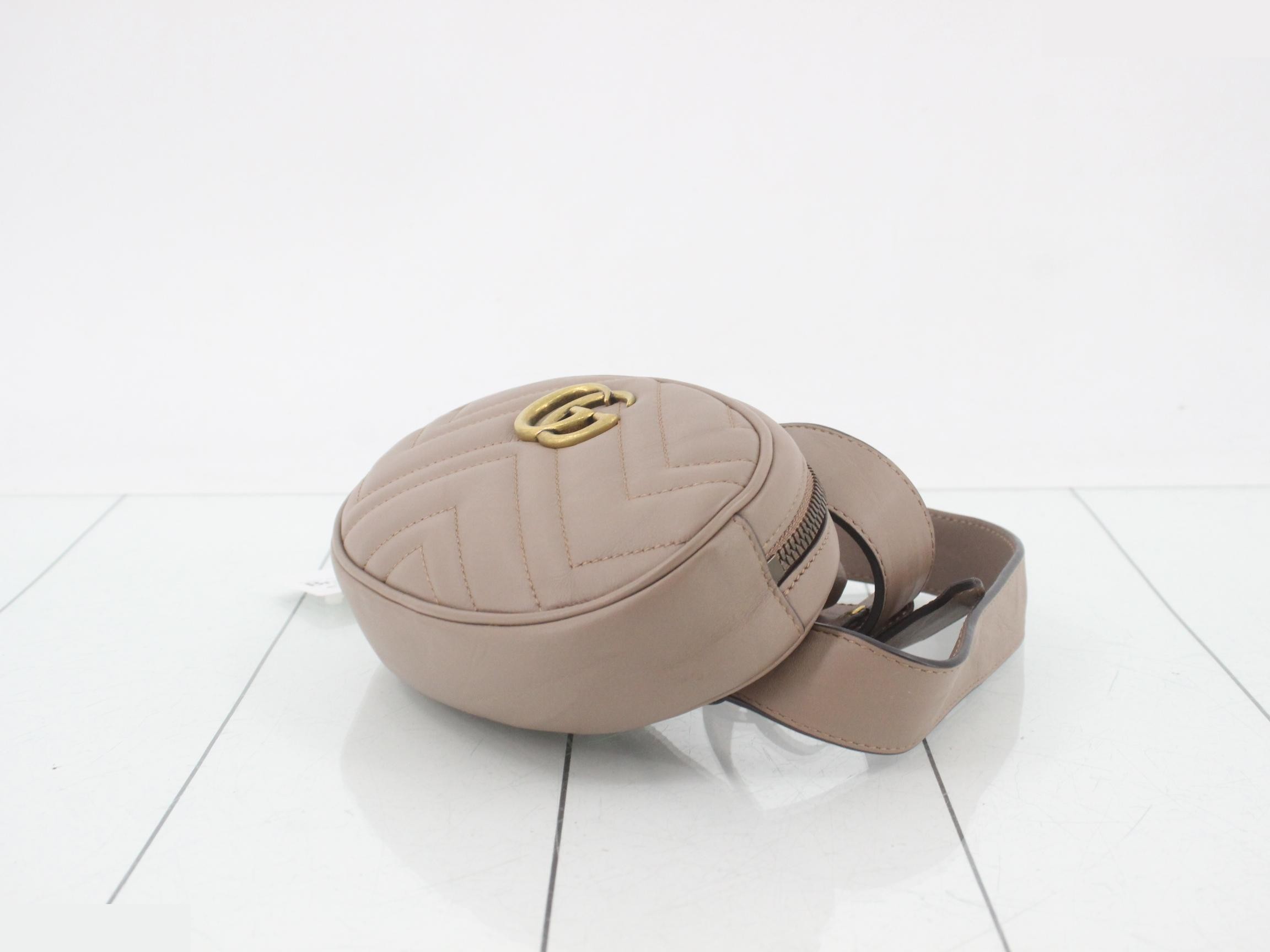 Marmont Beige Leather Waist Belt Bag — view 6