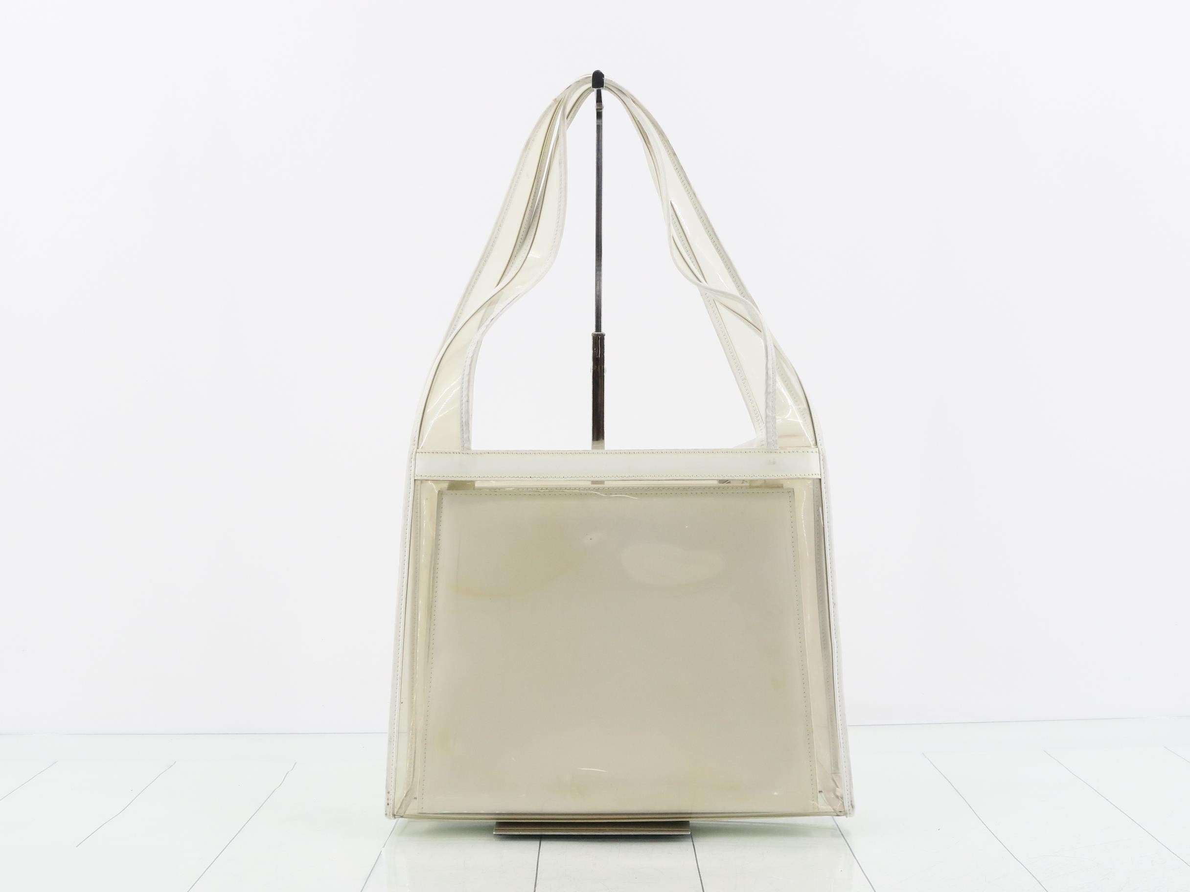 White vinyl tote bag — view 2