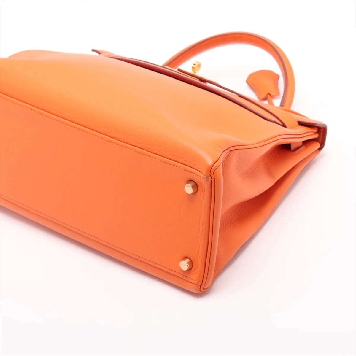 [Individually packaged] Hermes Kelly 32 Retournée Taurillon Clemence Orange Gold Hardware B: 1998 — view 3