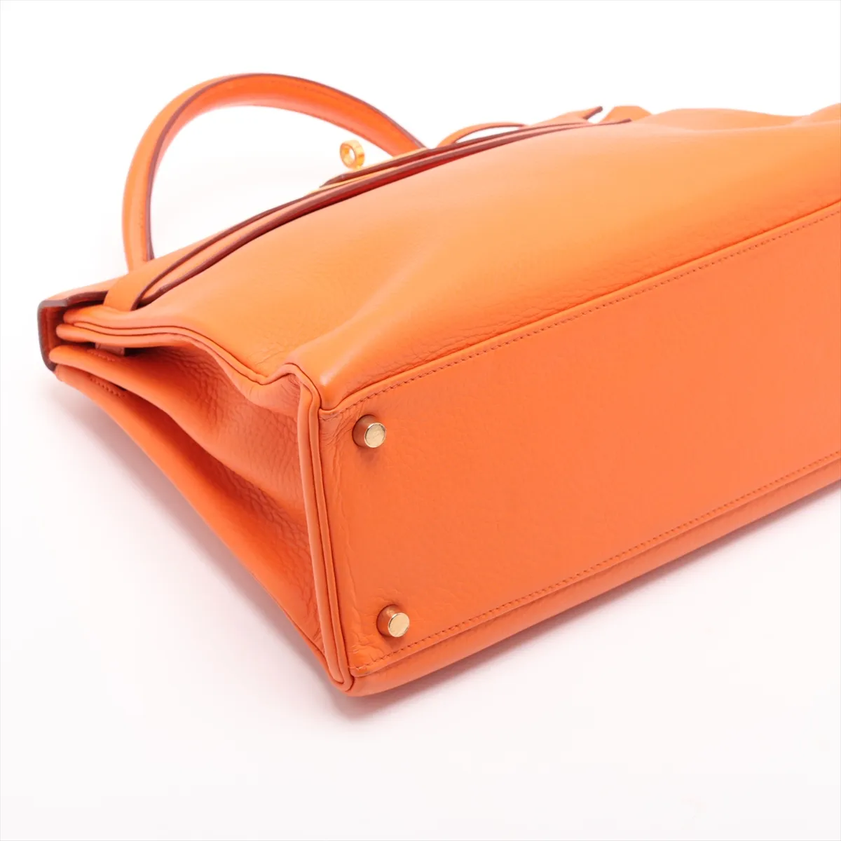 [Individually packaged] Hermes Kelly 32 Retournée Taurillon Clemence Orange Gold Hardware B: 1998 — view 4