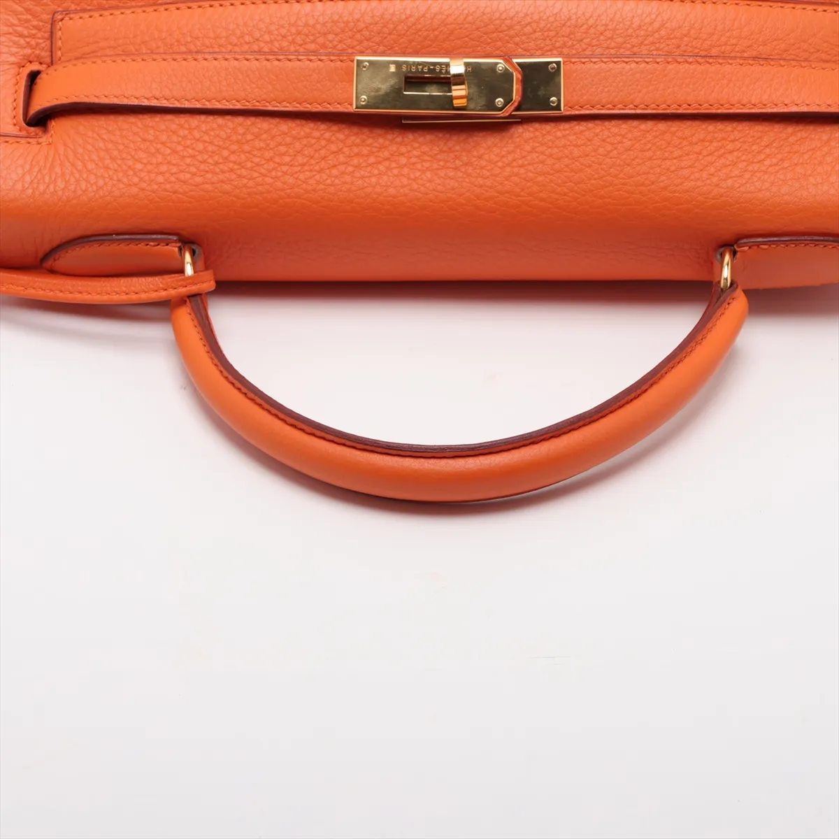 [Individually packaged] Hermes Kelly 32 Retournée Taurillon Clemence Orange Gold Hardware B: 1998 — view 5