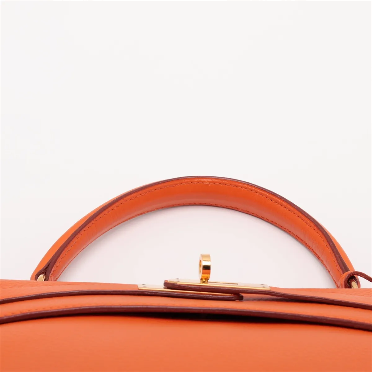 [Individually packaged] Hermes Kelly 32 Retournée Taurillon Clemence Orange Gold Hardware B: 1998 — view 6