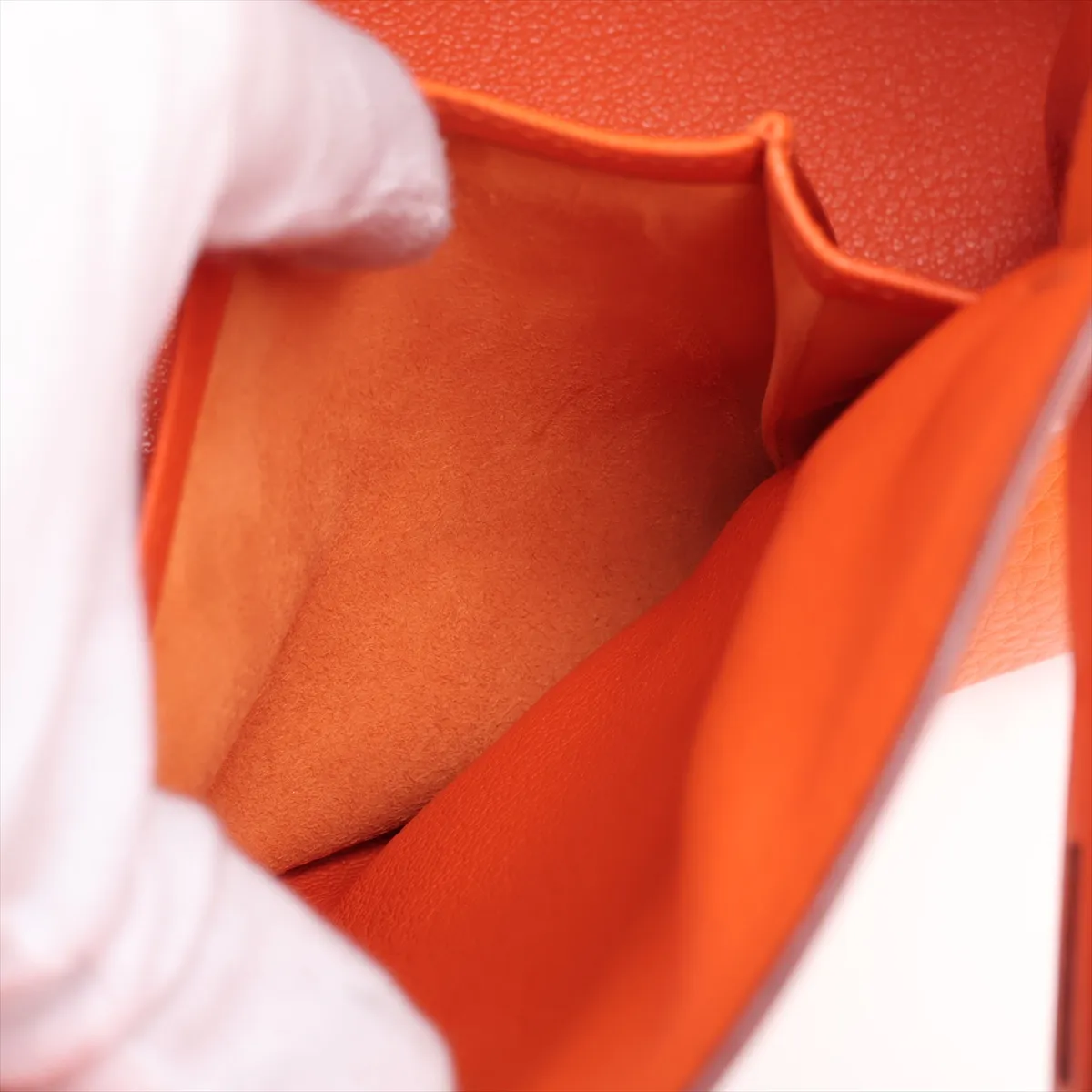 [Individually packaged] Hermes Kelly 32 Retournée Taurillon Clemence Orange Gold Hardware B: 1998 — view 10
