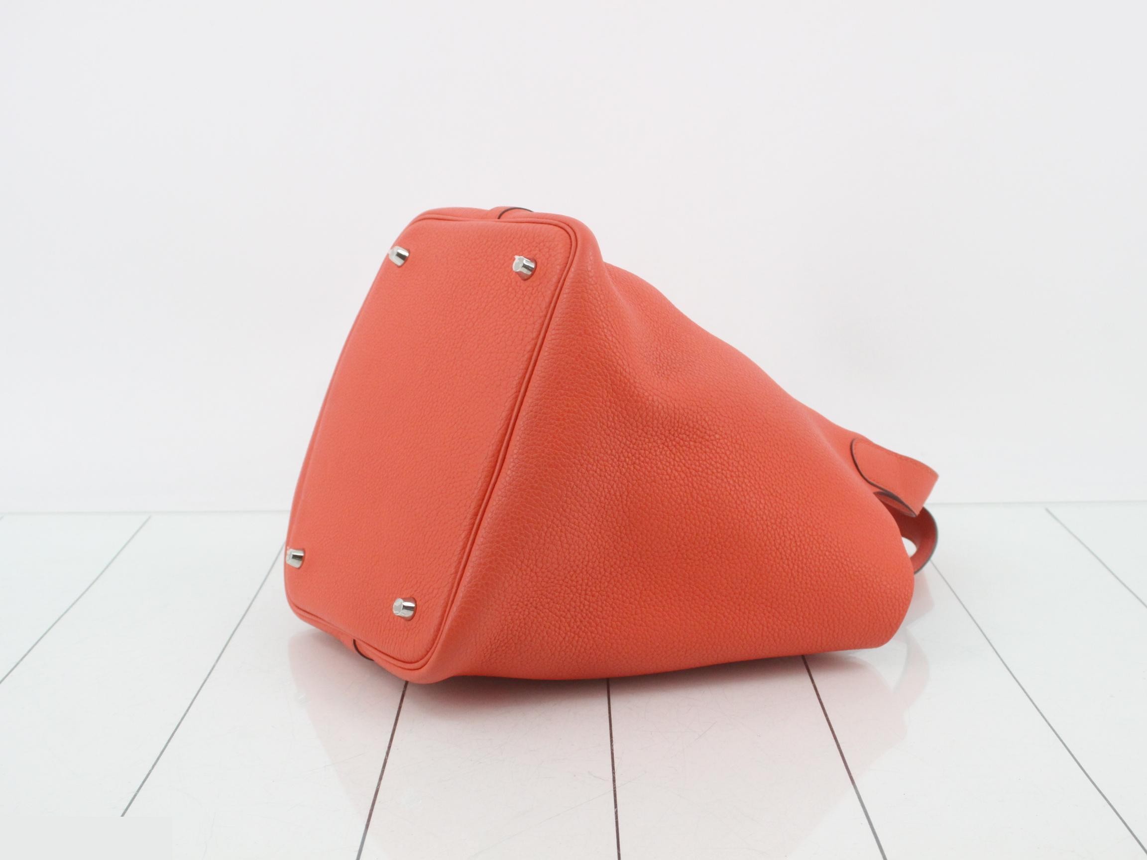 Picotin Lock MM Leather Handbag, D Stamp — view 6