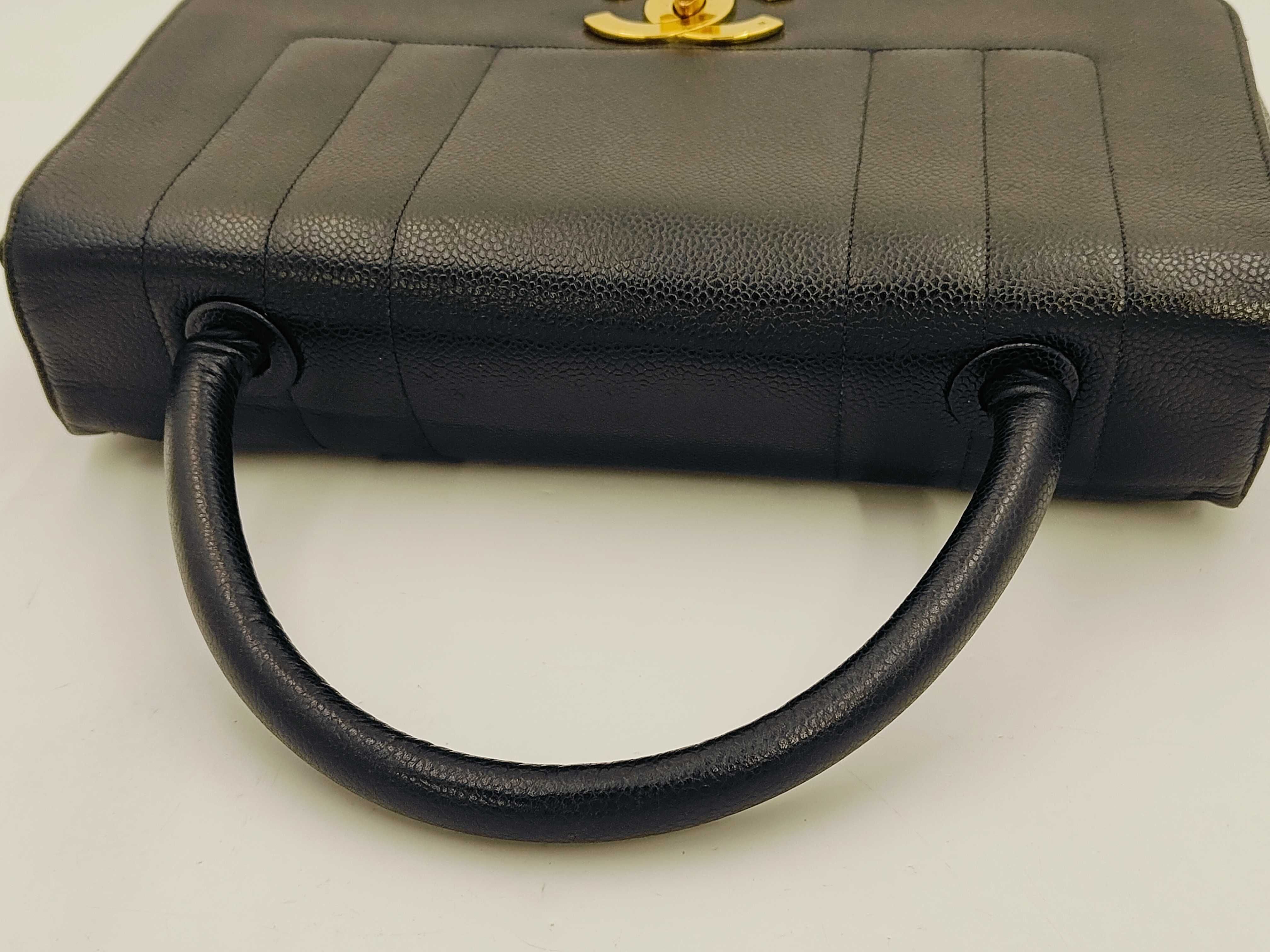 Mademoiselle caviar skin handbag black gold hardware 3354188 handbag — view 3