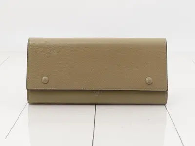 Large flap long wallet