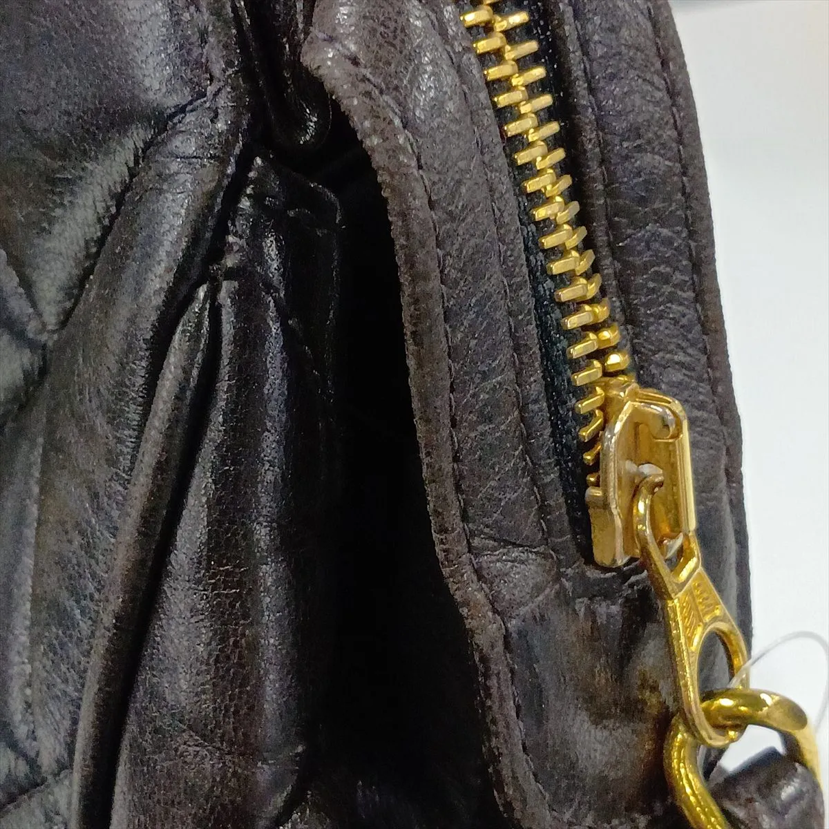 Matelassé Lambskin Chain Shoulder Bag, Black with Gold Hardware — view 13