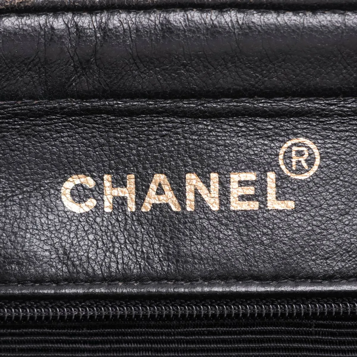 Matelassé Lambskin Chain Shoulder Bag, Black with Gold Hardware — view 10